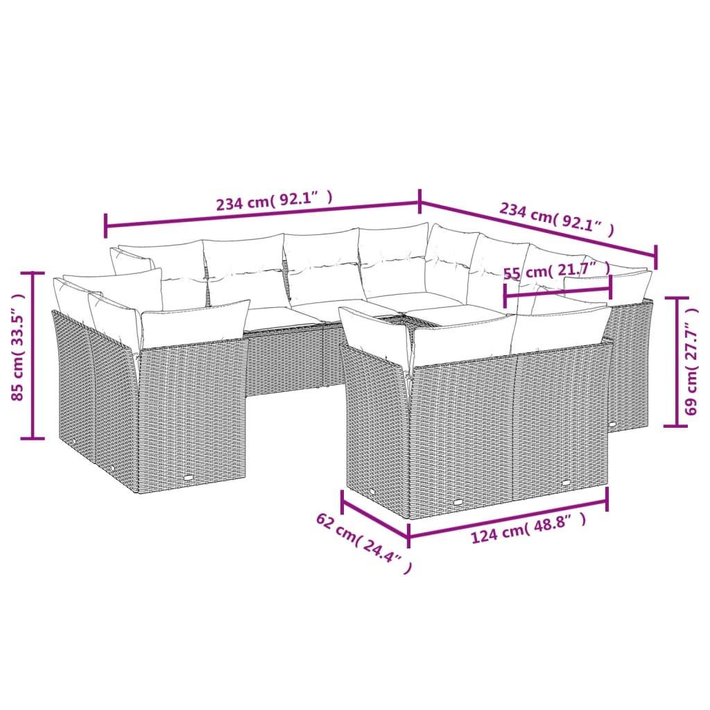 VidaXL Garten sofagarnitur poly-rattan