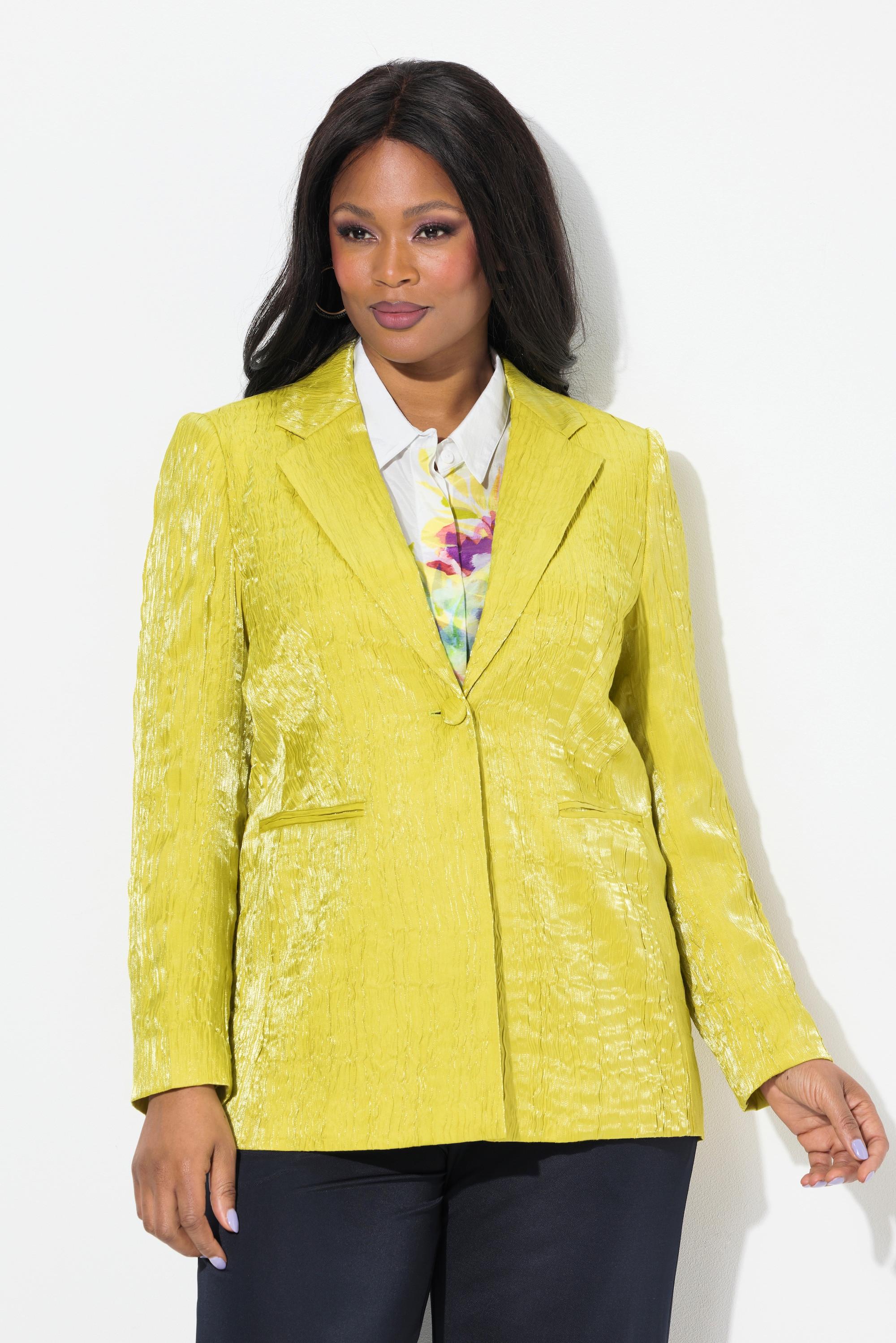 Ulla Popken Crash-Blazer, Struktur, Reverskragen, Langarm