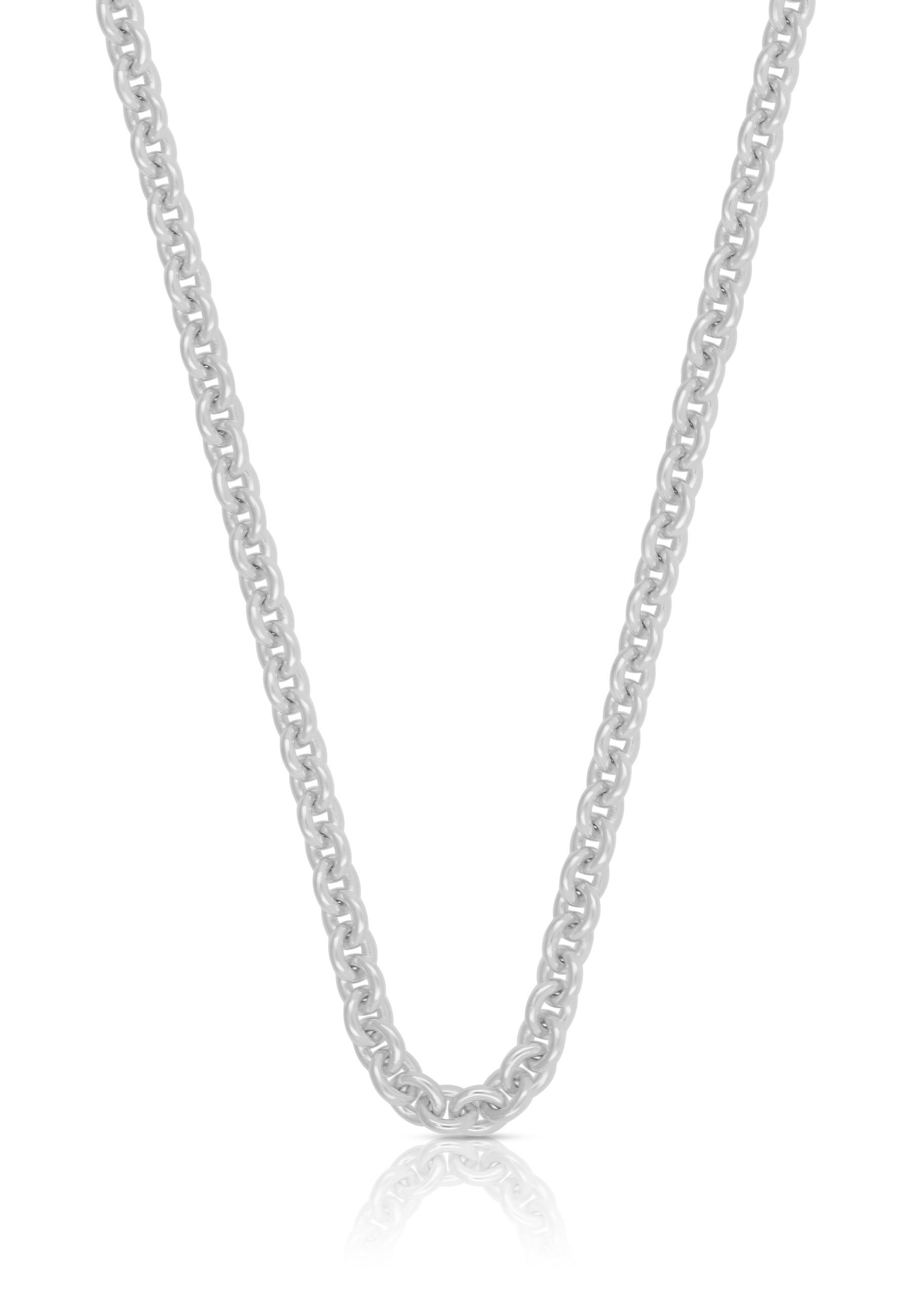 MUAU Schmuck Collier Rundanker Weissgold 750, 3.9mm, 42cm