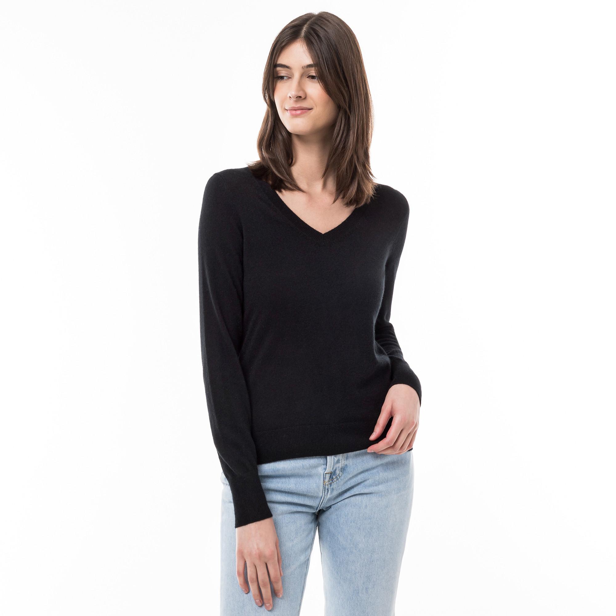 Manor Woman Bio-Cashmere Pullover, V-Neck