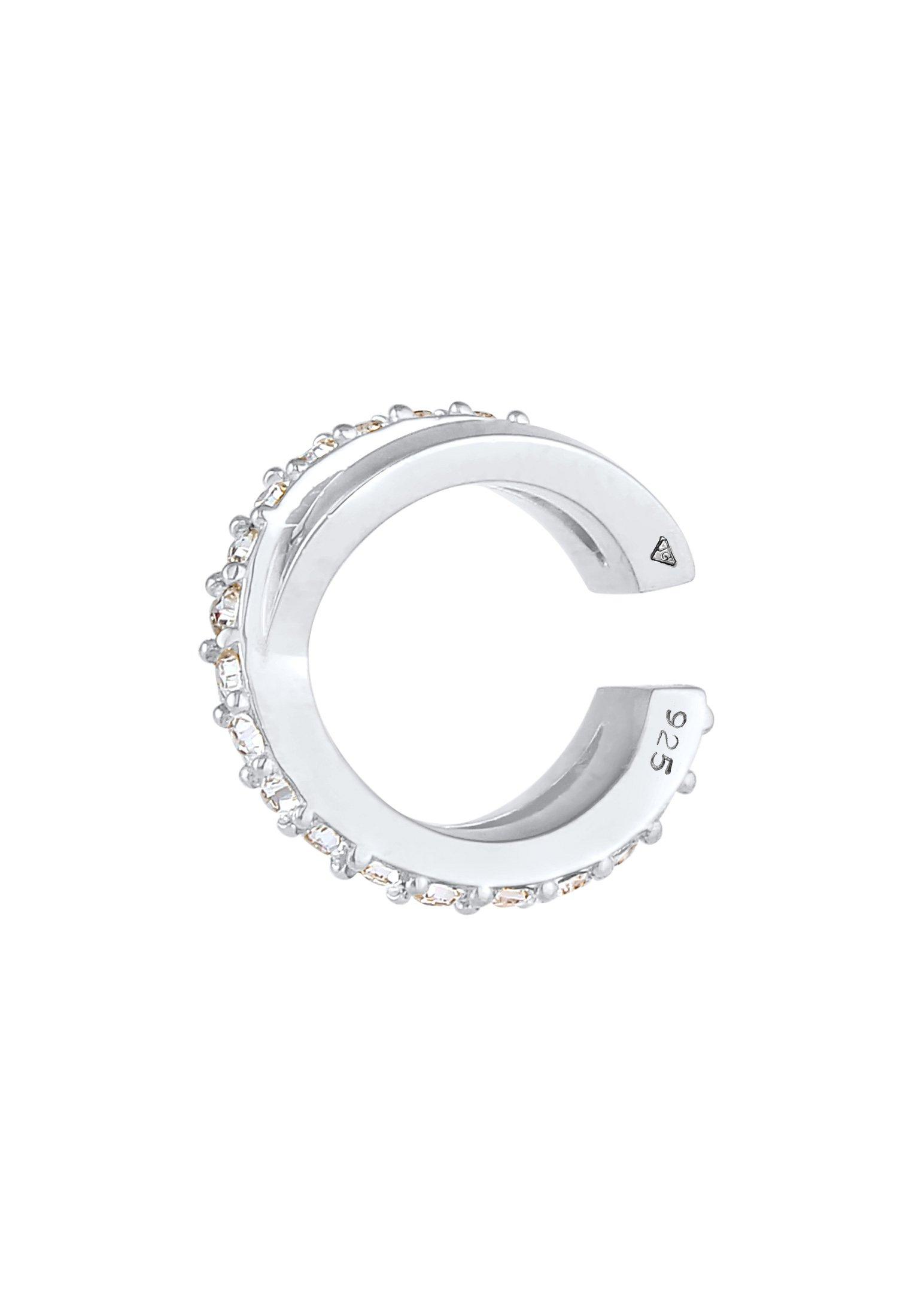 Elli Ohrringe Earcuff Gekreuzt Kristalle 925 Silber