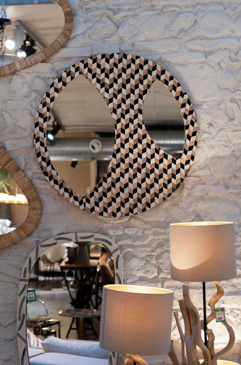KARE Design Wandspiegel Tahiti rund