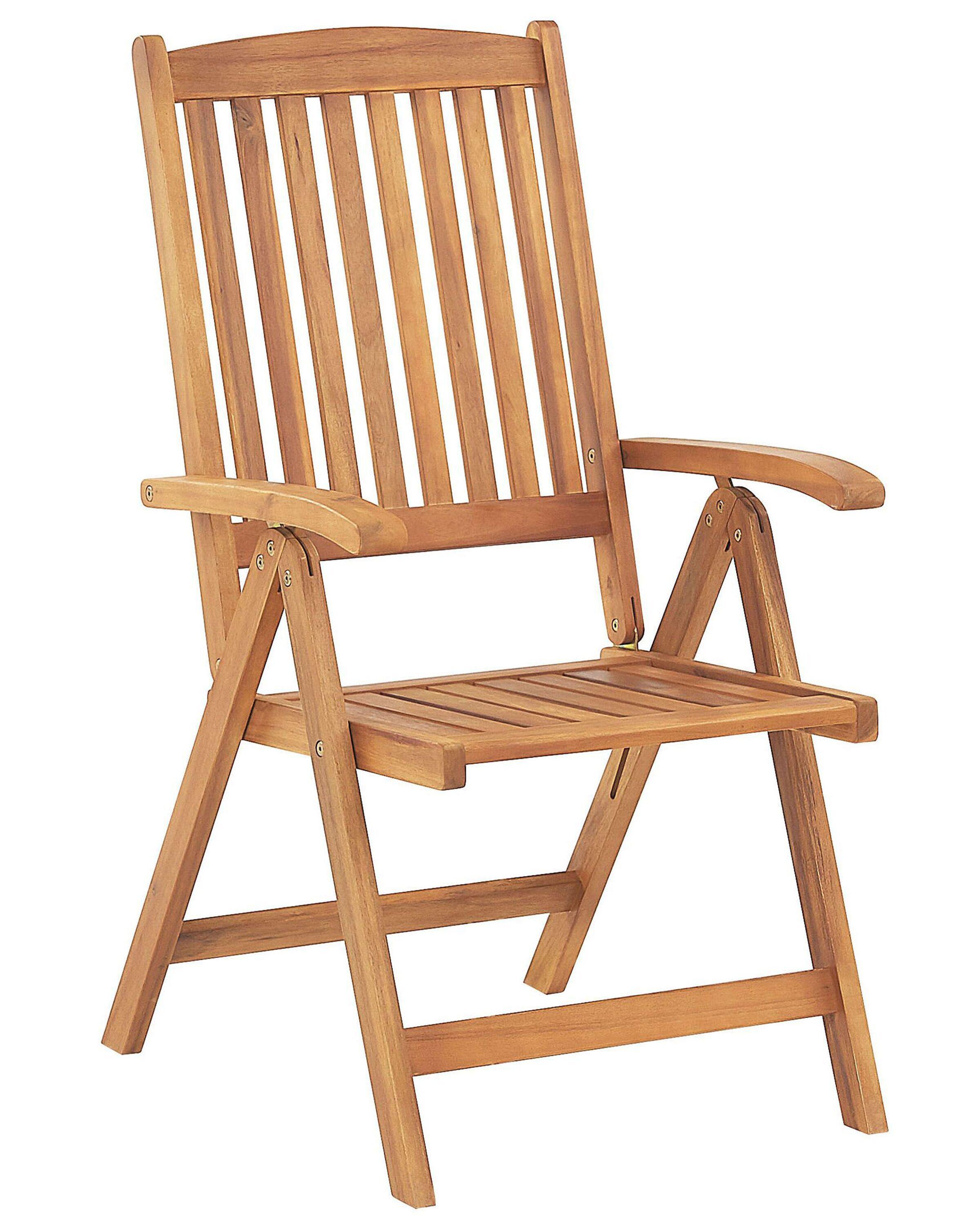 Beliani Gartenstuhl 6er Set aus Akazienholz Klassisch JAVA