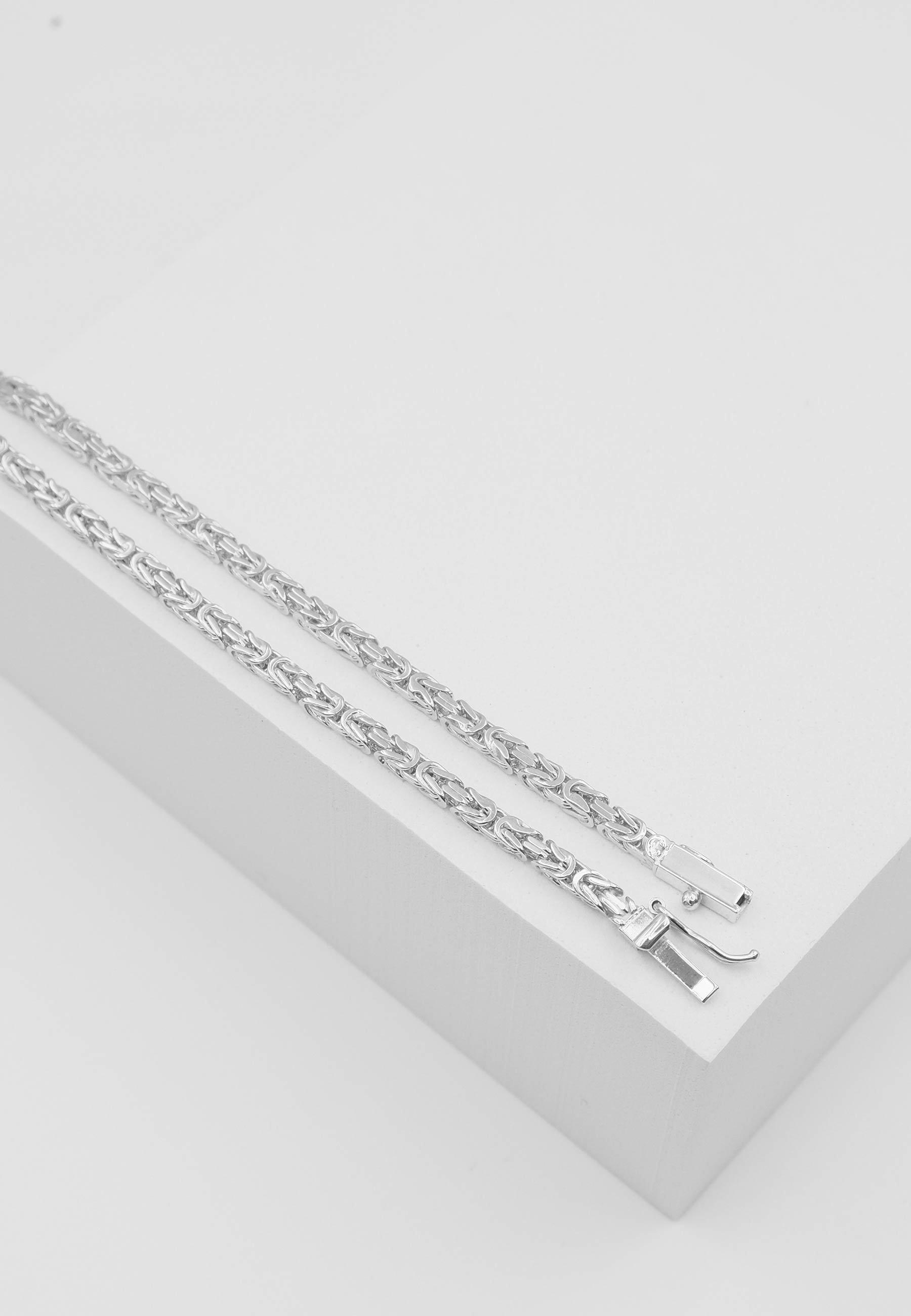 MUAU Schmuck Bracelet Königskette klassisch Weissgold 750, 19cm, 2.5mm