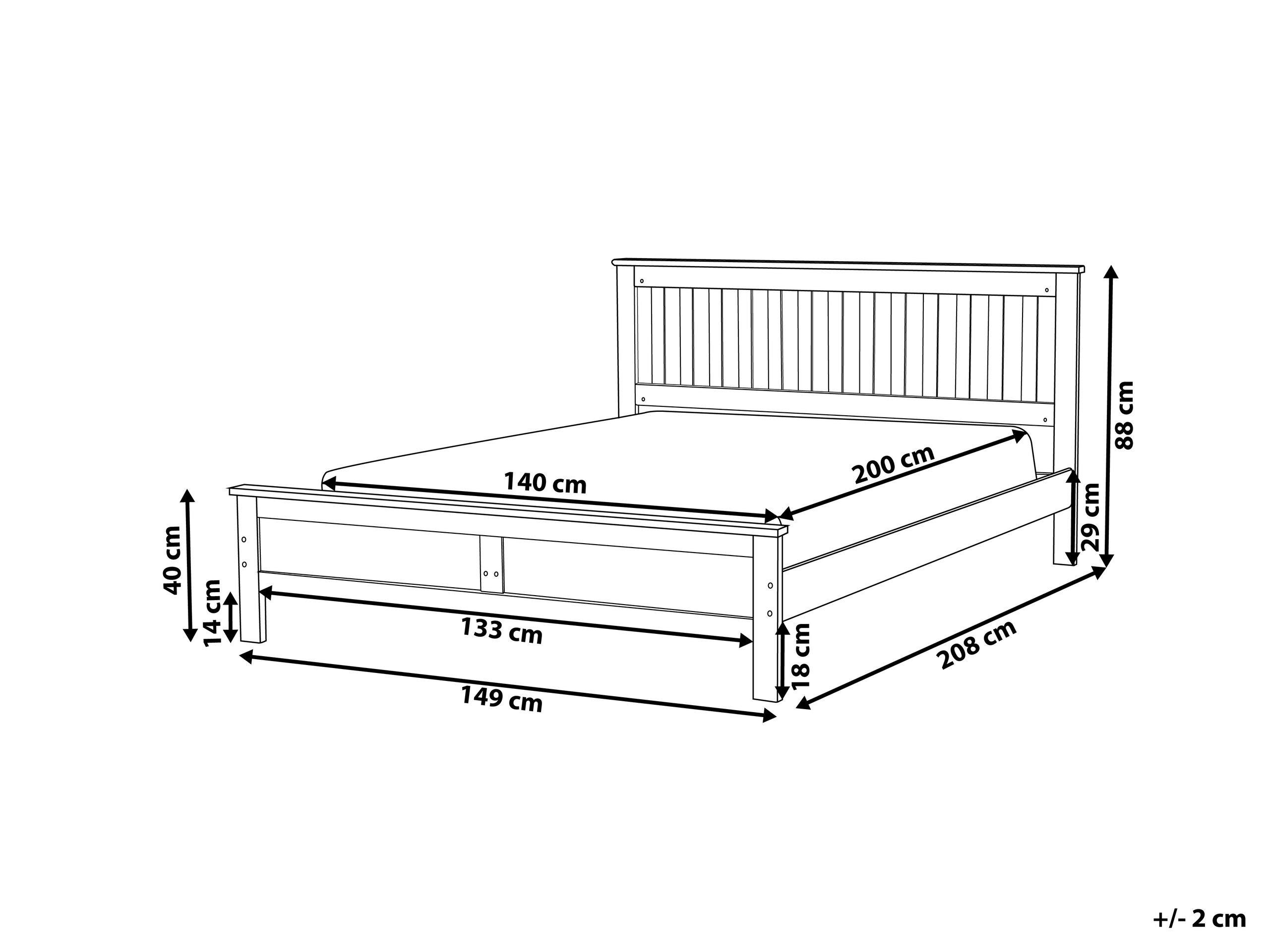 Beliani Bett mit Lattenrost aus Kiefernholz Klassisch MAYENNE