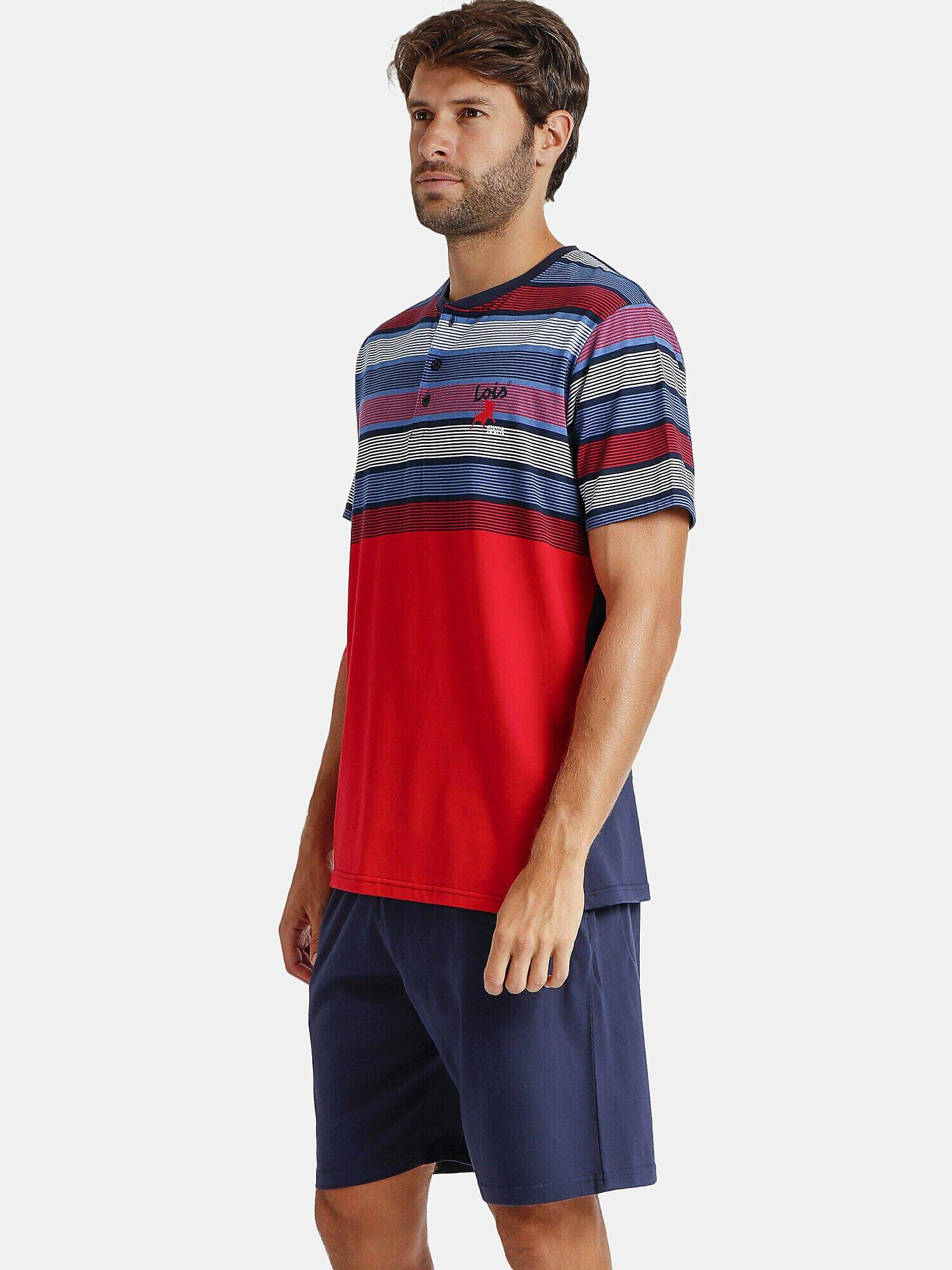 Admas Pyjama Hausanzug Shorts Polo Strings Lois