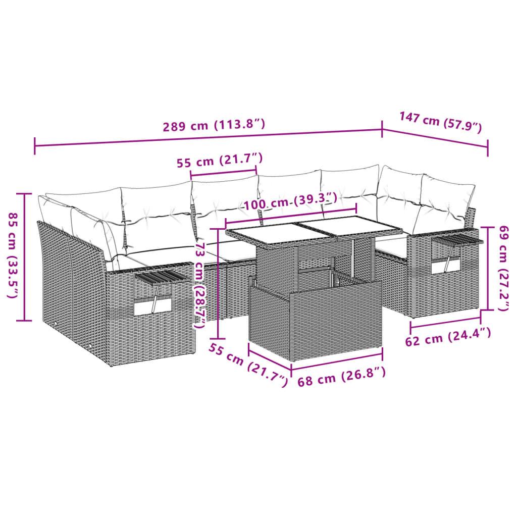 VidaXL Garten sofagarnitur poly-rattan