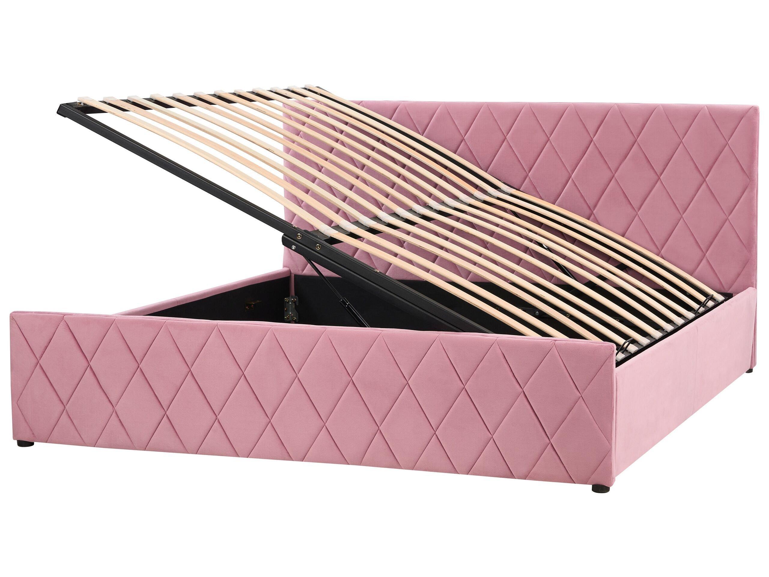 Beliani Bett mit Lattenrost aus Samtstoff Modern ROCHEFORT