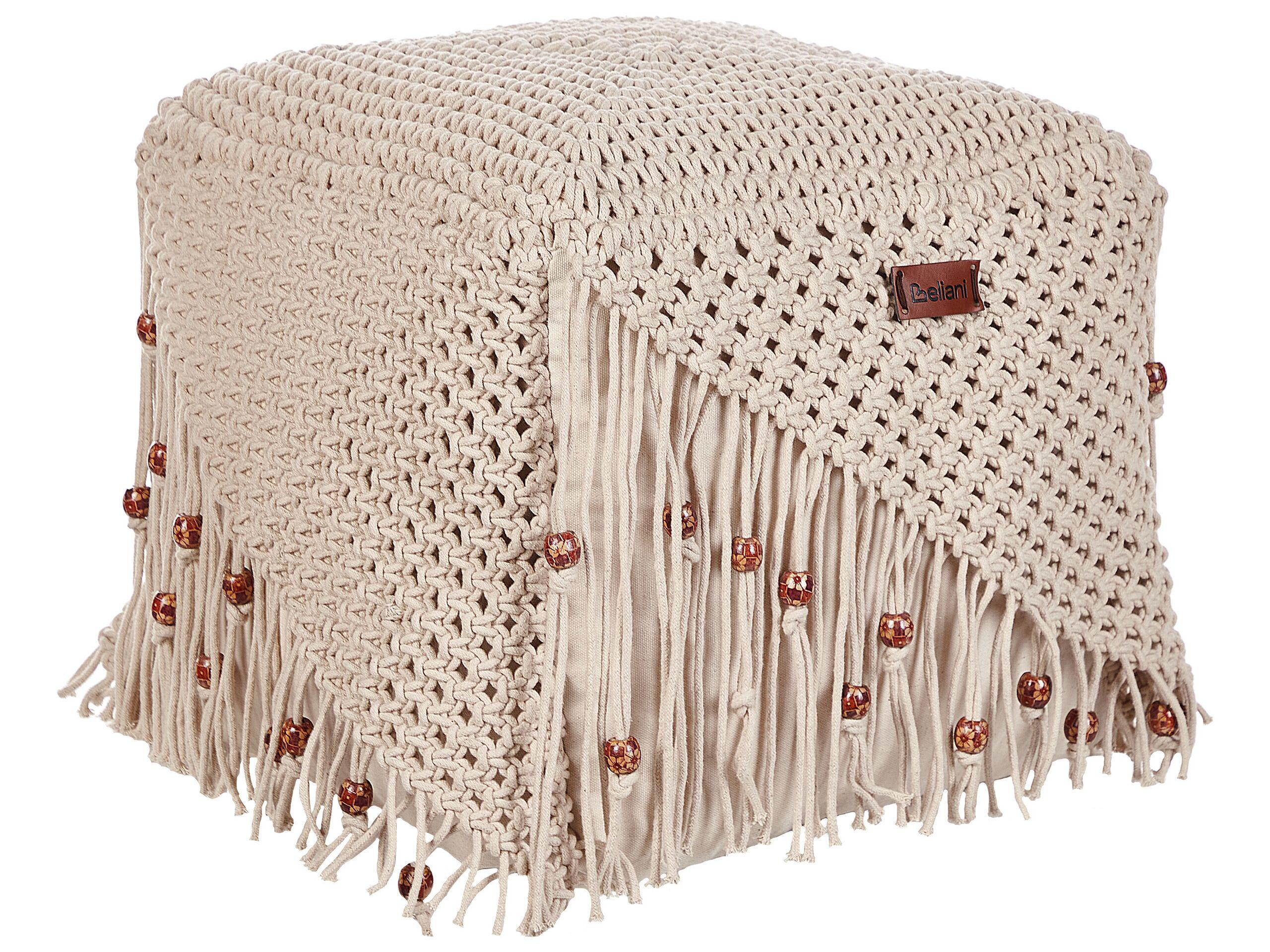 Beliani Pouf aus Baumwolle Boho DANDAI