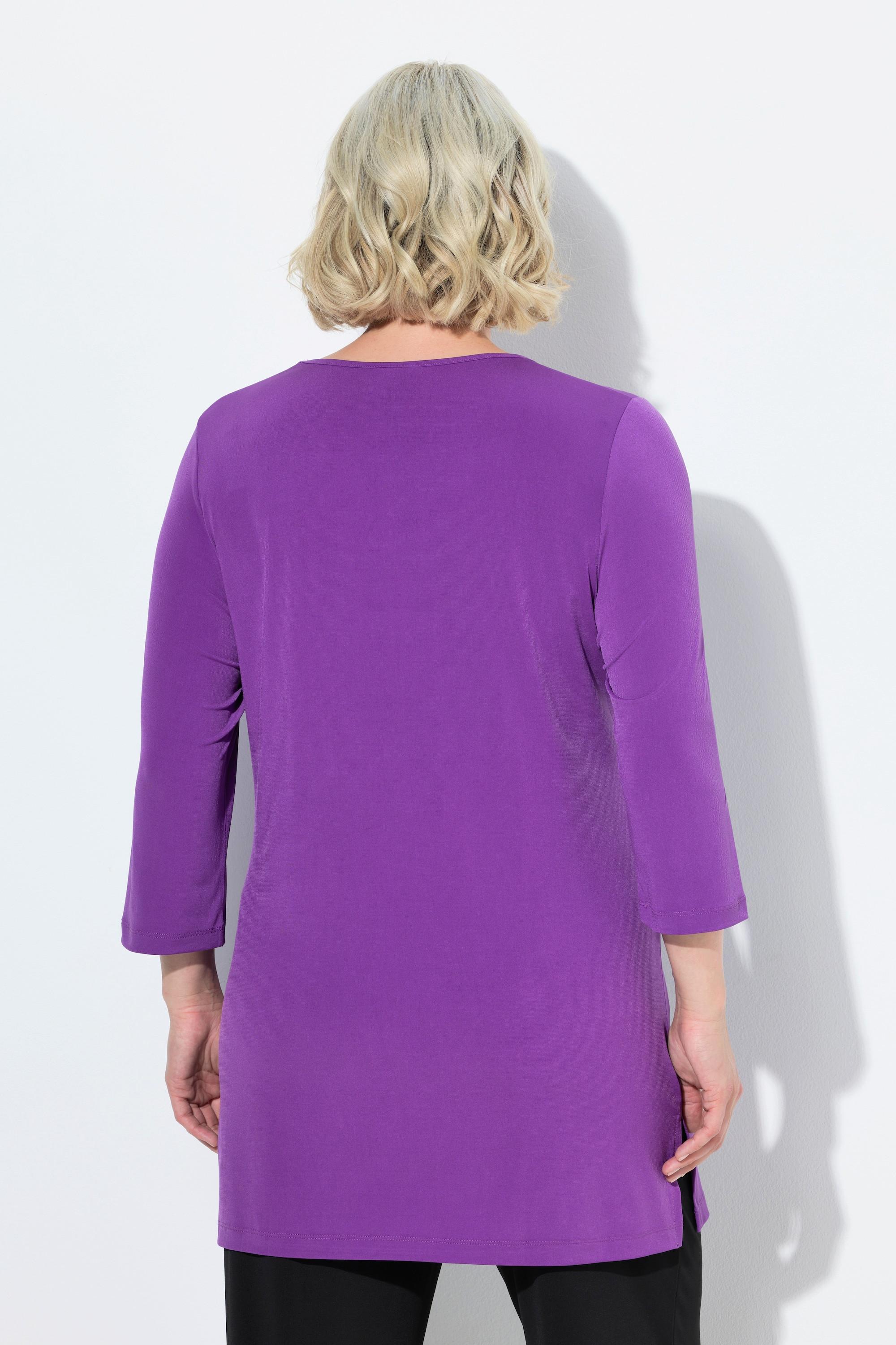 Ulla Popken Longshirt Ringmuster Rundhals 3/4-Arm