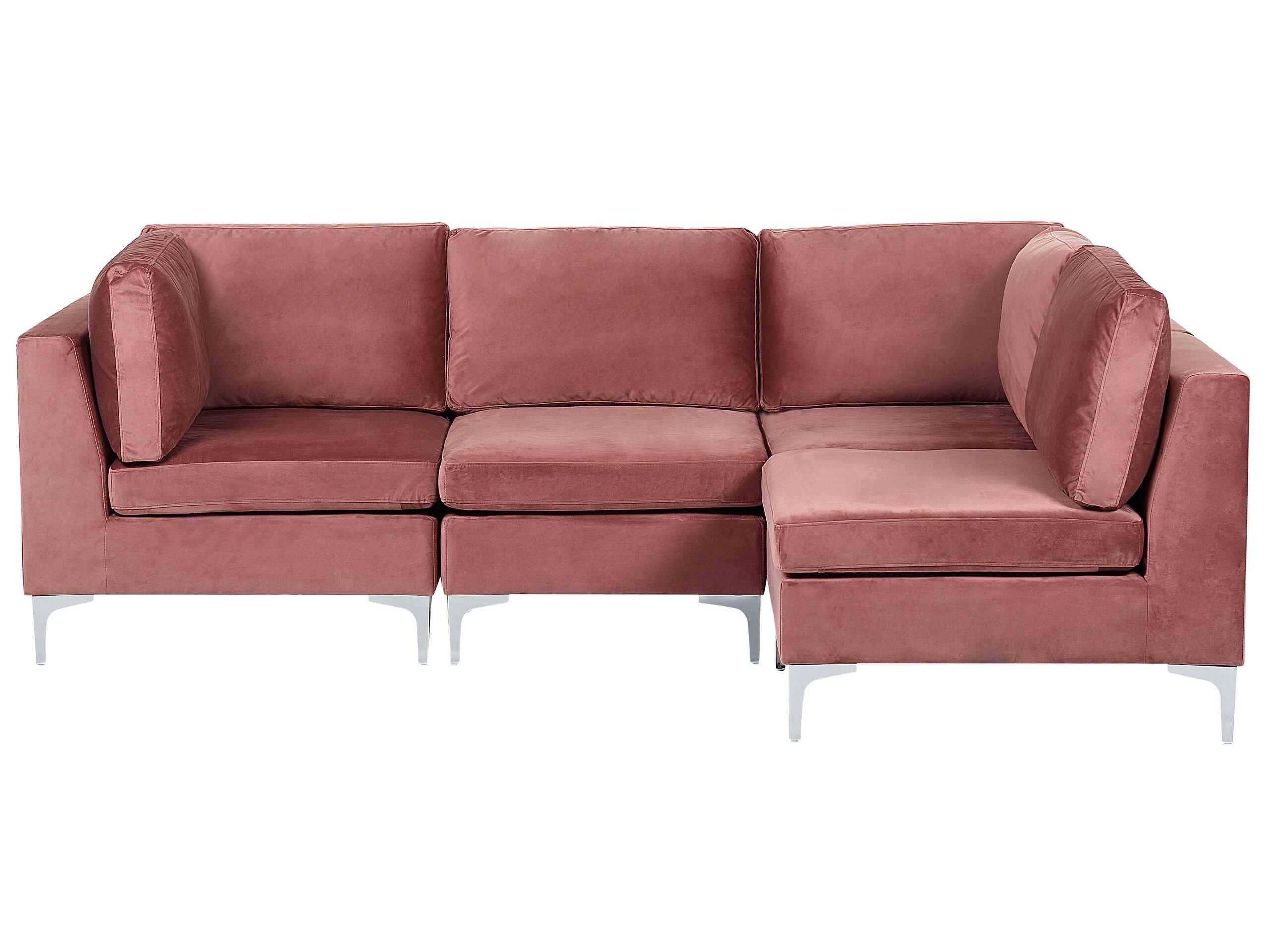 Beliani Ecksofa aus Samtstoff Modern EVJA