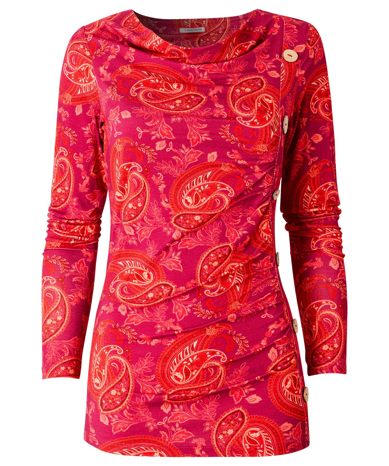 Joe Browns Langarmshirt mit Paisley-Print und Knopfdetails