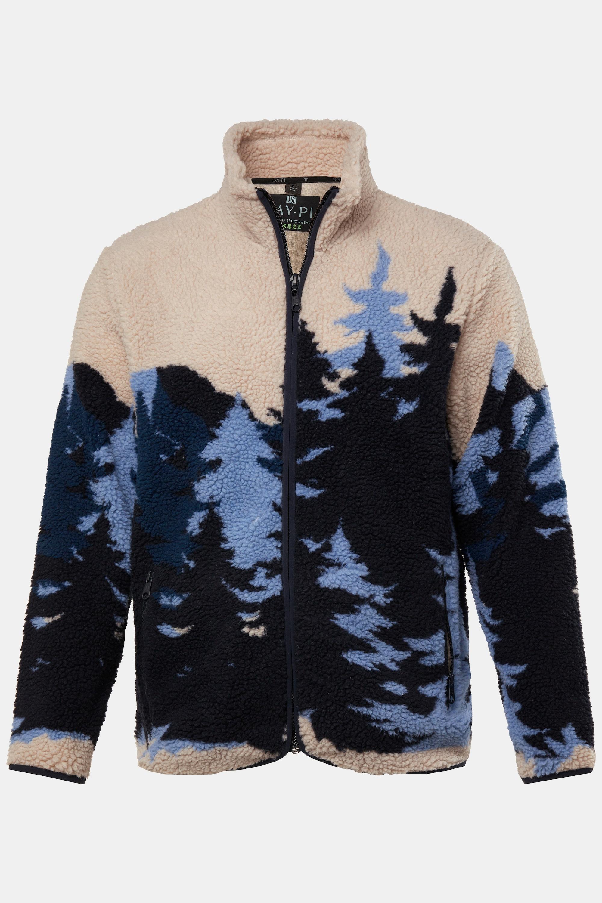 JP1880 Teddyjacke, Skiwear, Jacquard, Stehkragen, bis 7 XL
