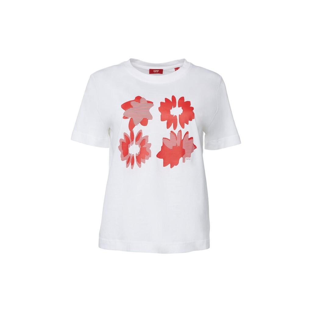 ESPRIT Rundhals T-Shirt mit Blumendruck
