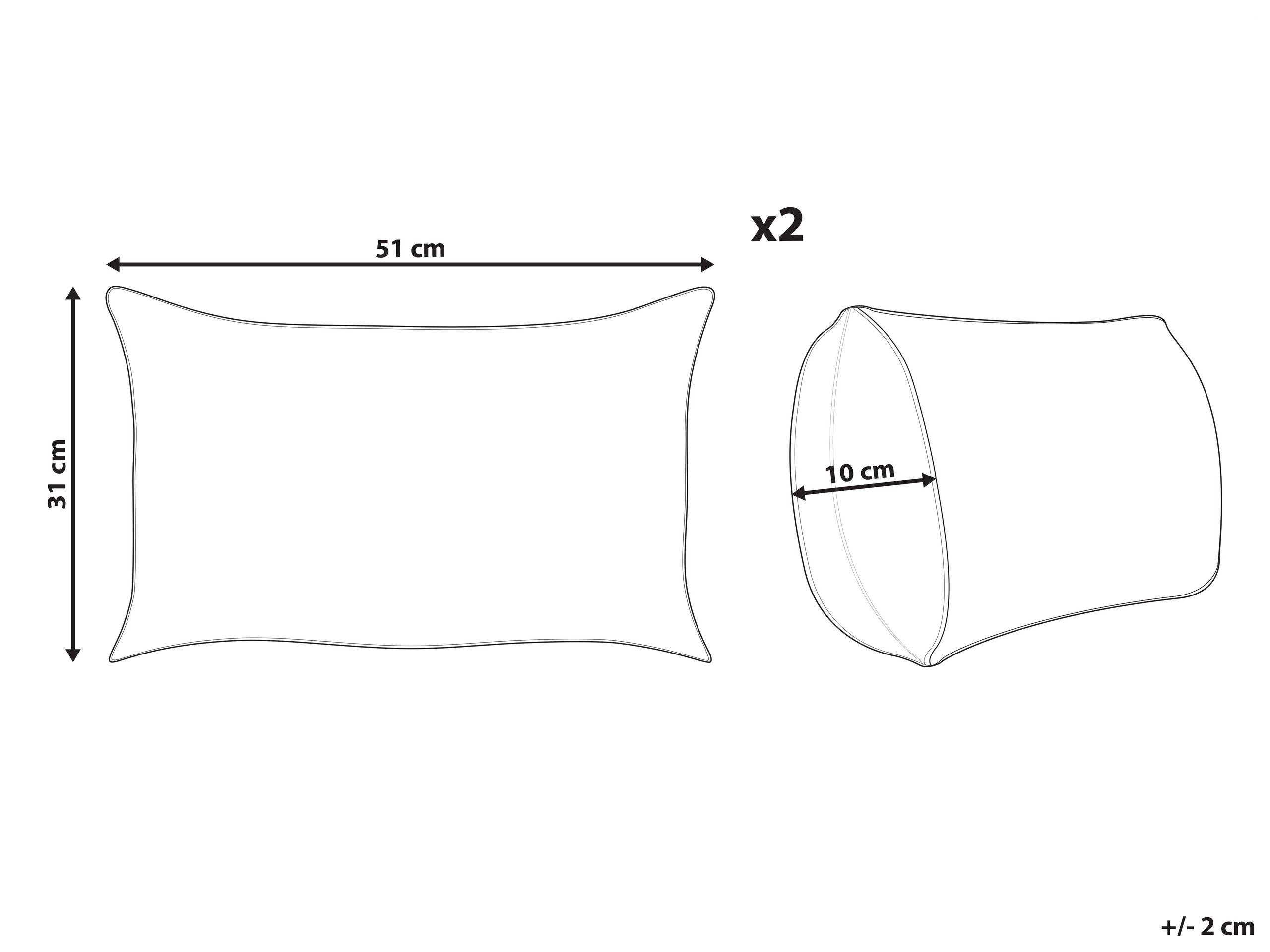 Beliani Dekokissen 2er Set aus Jute Boho URPAD