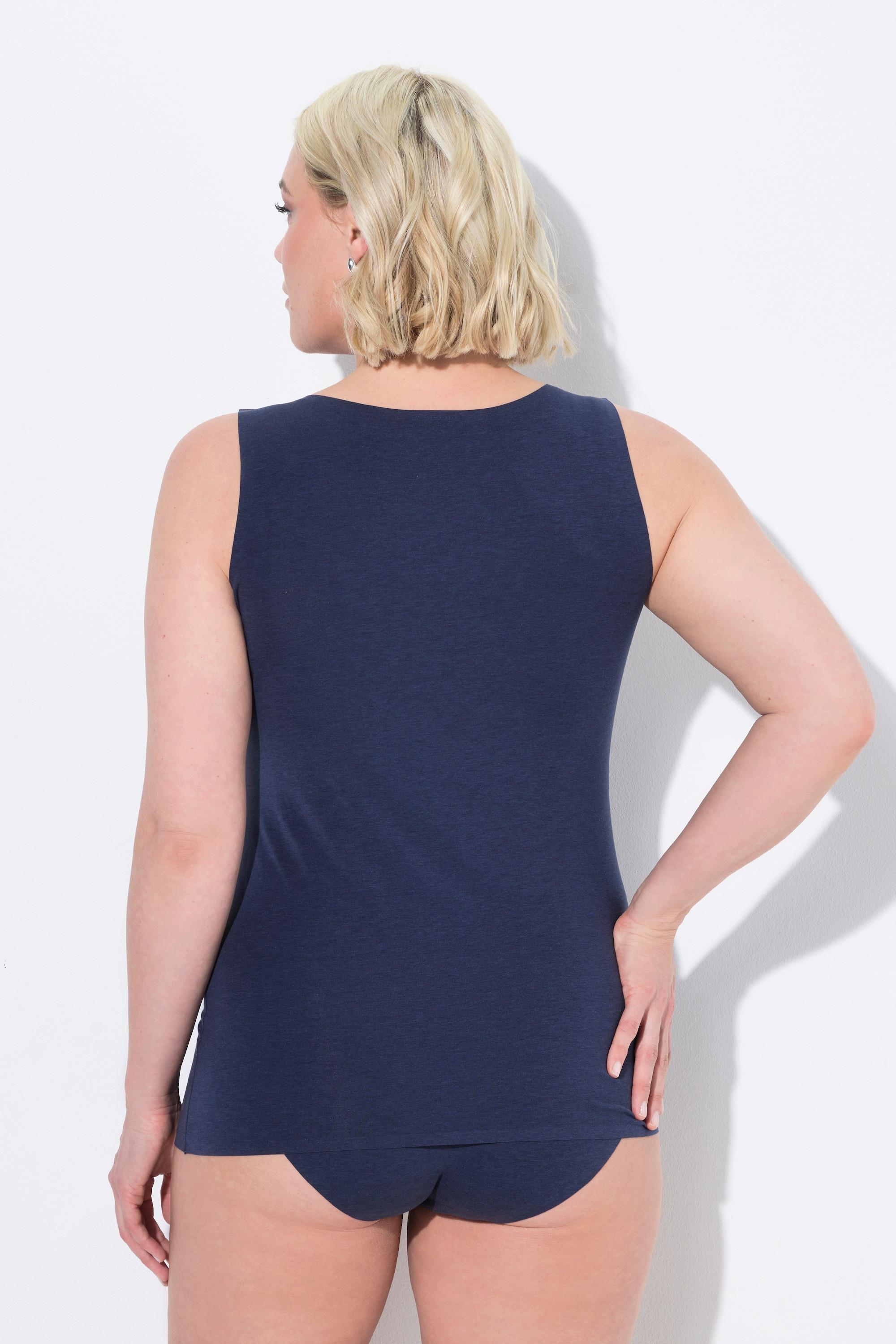 Ulla Popken Tanktop, Rundhals, ärmellos, Modalmischung