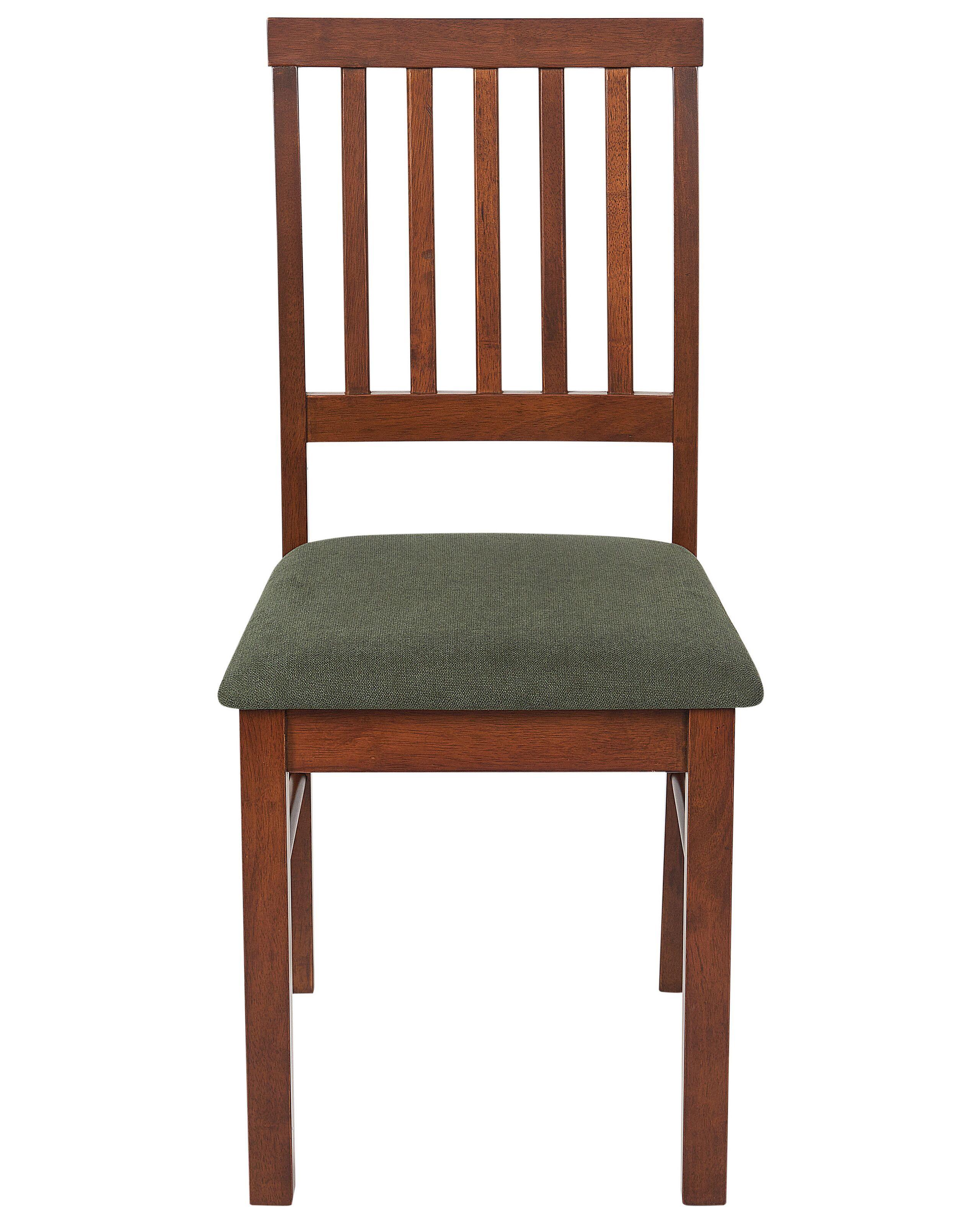 Beliani Esszimmerstuhl 2er Set aus Gummibaumholz Klassisch ORONO