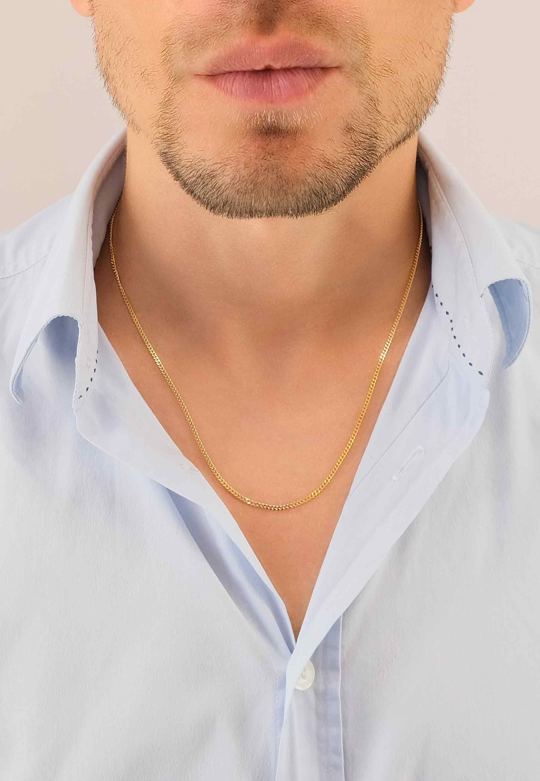 MUAU Schmuck Collier Panzer Gelbgold 750, 1.8mm, 60cm