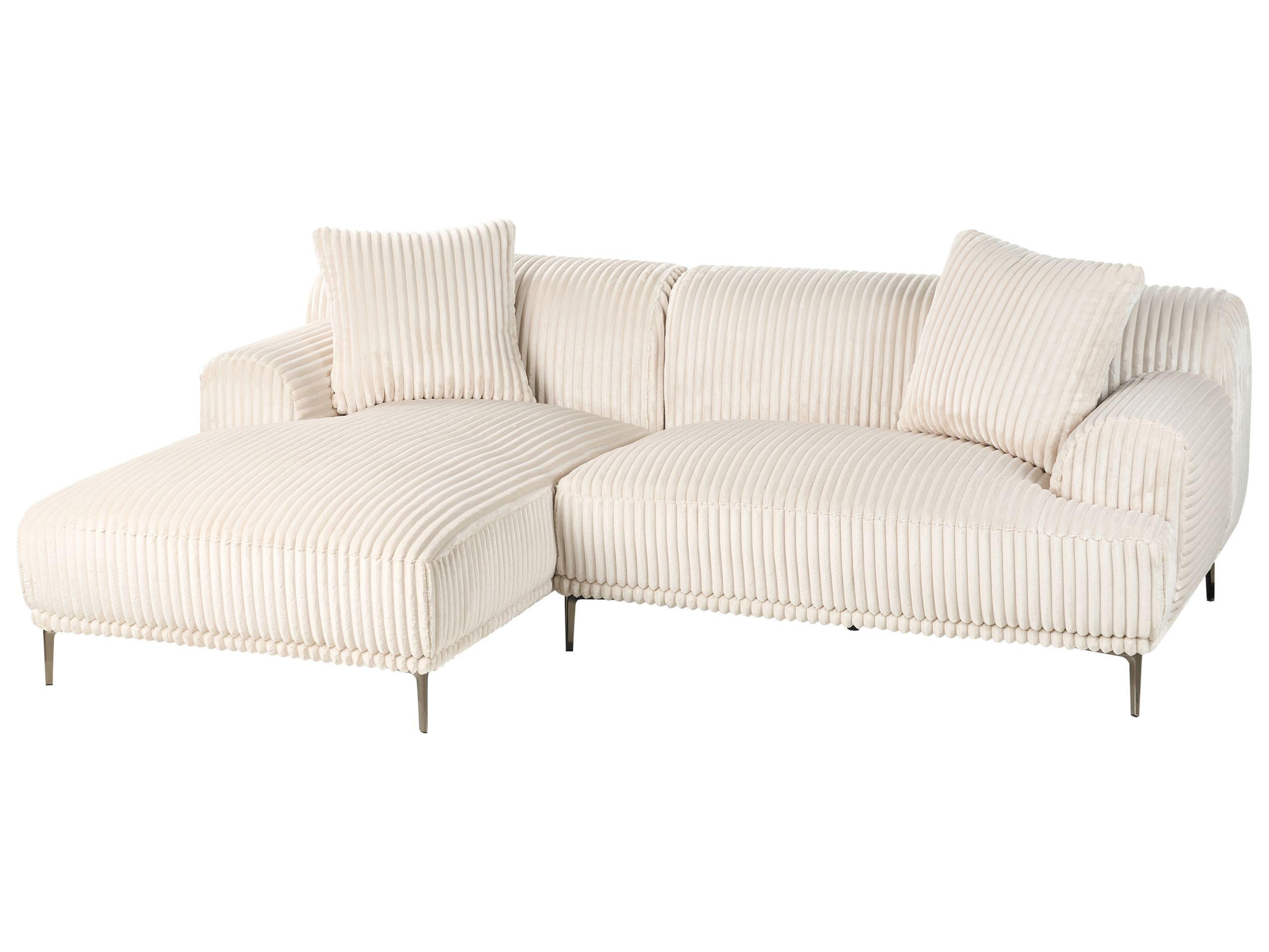 Beliani Ecksofa aus Cord Retro STENUM