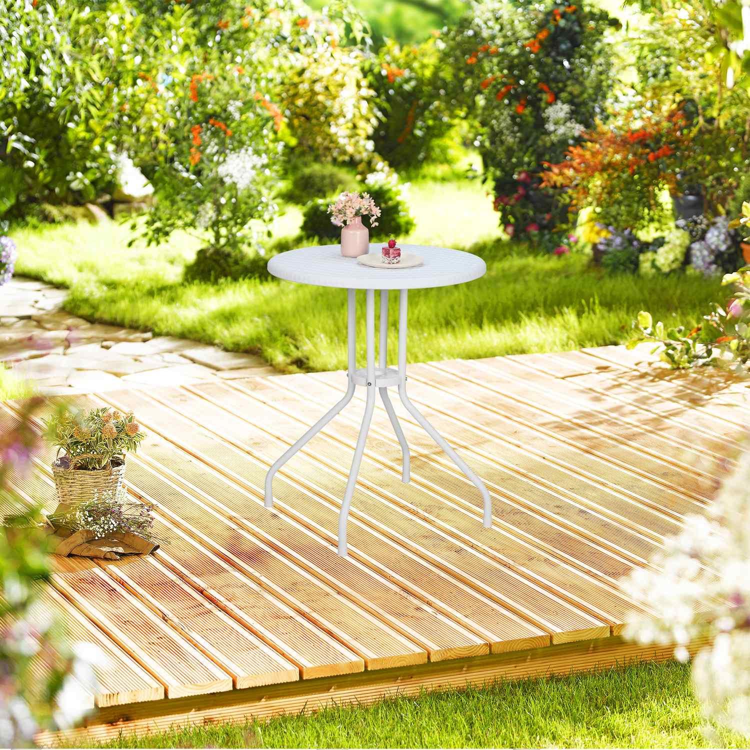 Northix Runder Gartentisch in Rattanoptik