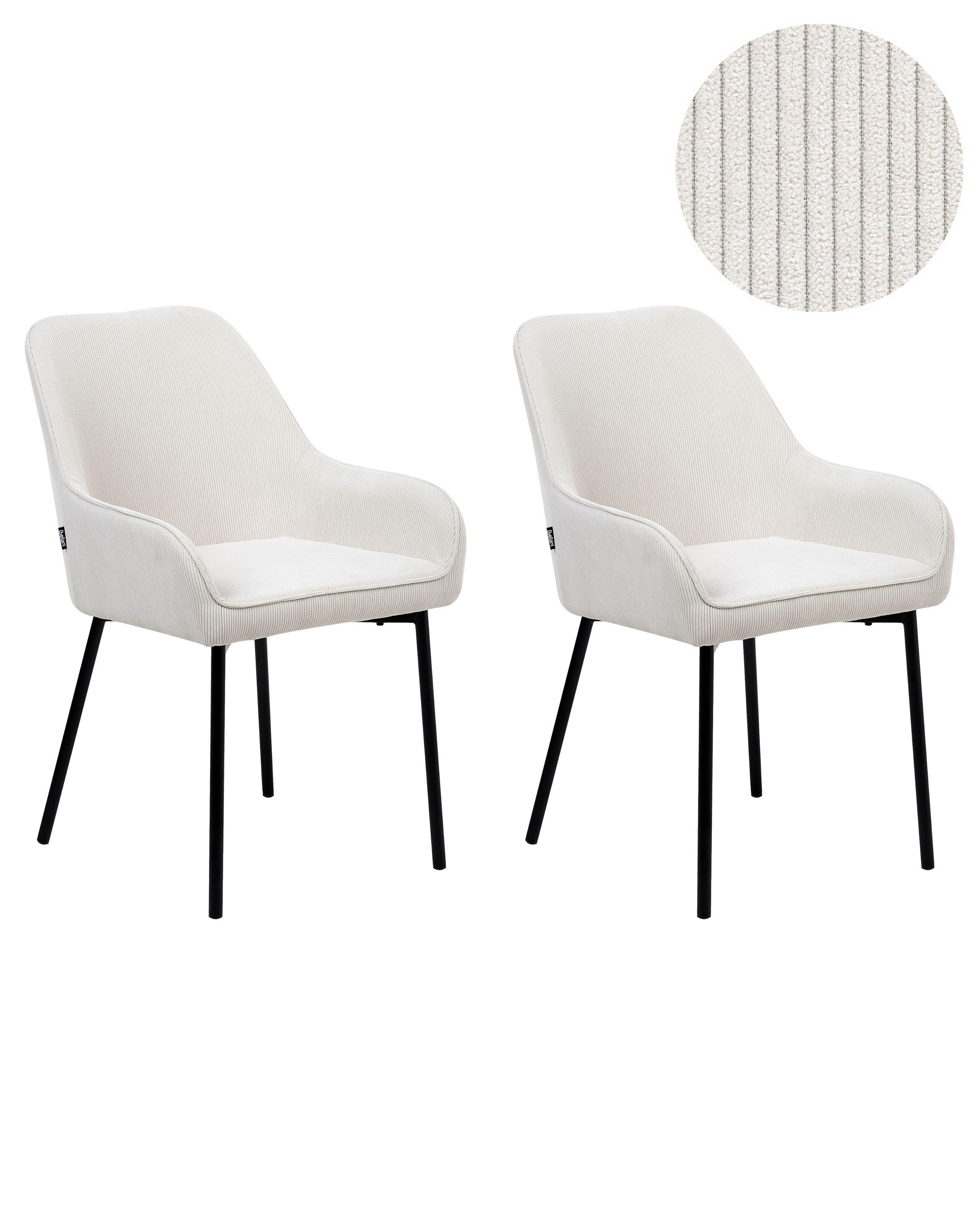 Beliani Esszimmerstuhl 2er Set aus Cord Glamourös LOVERNA