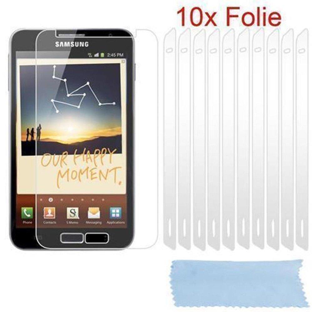 Cadorabo Displayschutzfolien kompatibel mit Samsung Galaxy NOTE 2 - Schutzfolien in HIGH CLEAR - 10 Stück hochtransparenter Schutzfolien gegen Staub, Schmutz und Kratzer
