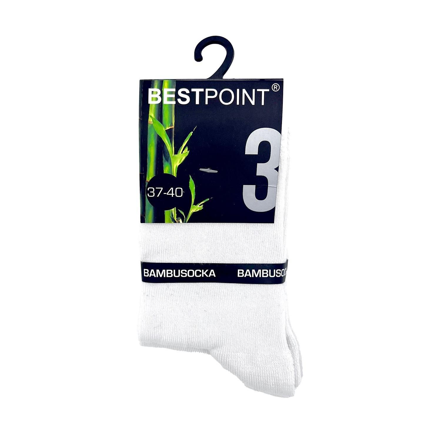 Bestpoint Socken aus Bambus, Weiß - 3er-Pack - 37-40