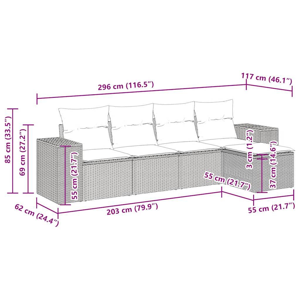 VidaXL Gartensofa set poly-rattan