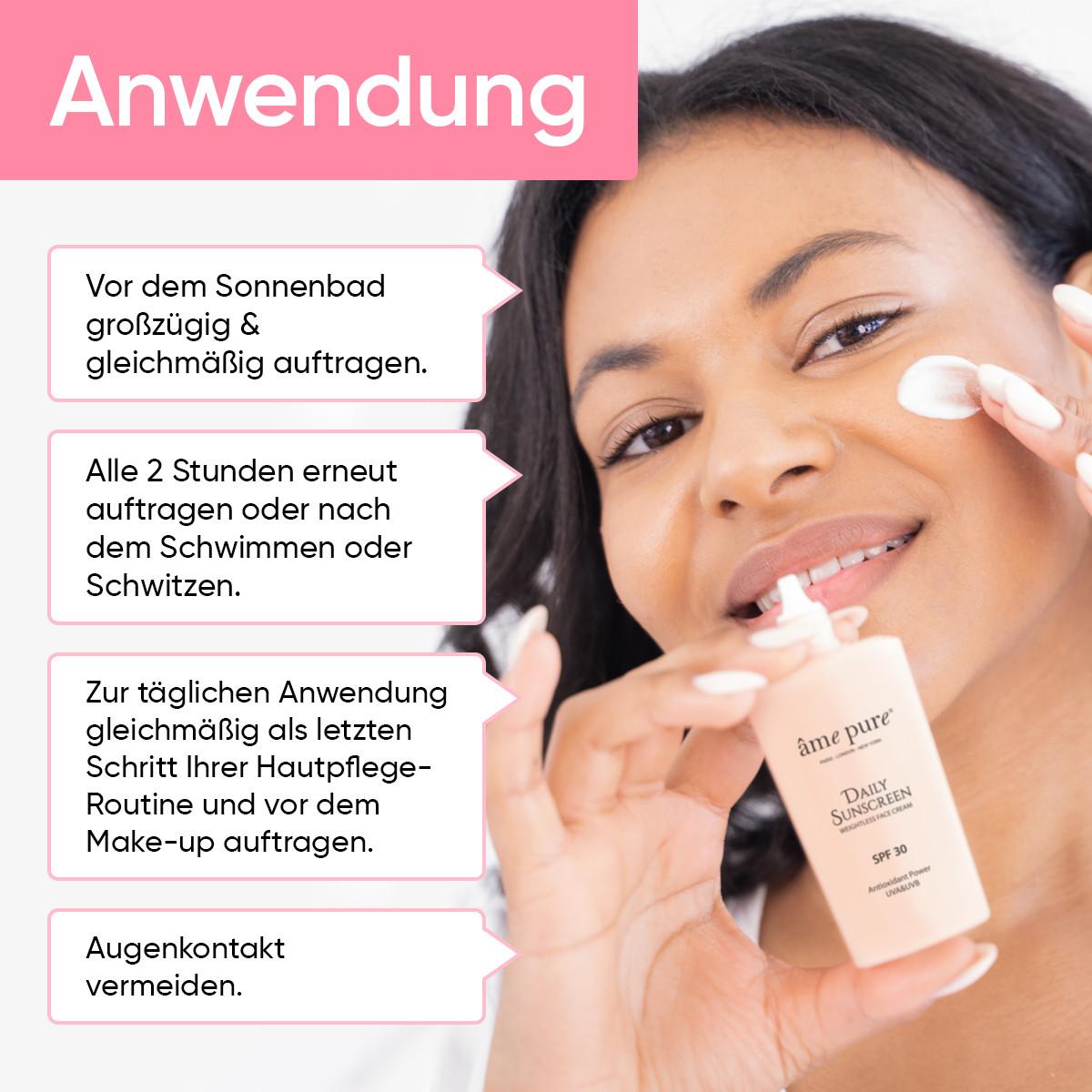 âme pure Daily Sunscreen | Sonnencreme SPF 30 - Anti- Aging UVA/ UVB Sonnenschutz für Gesicht