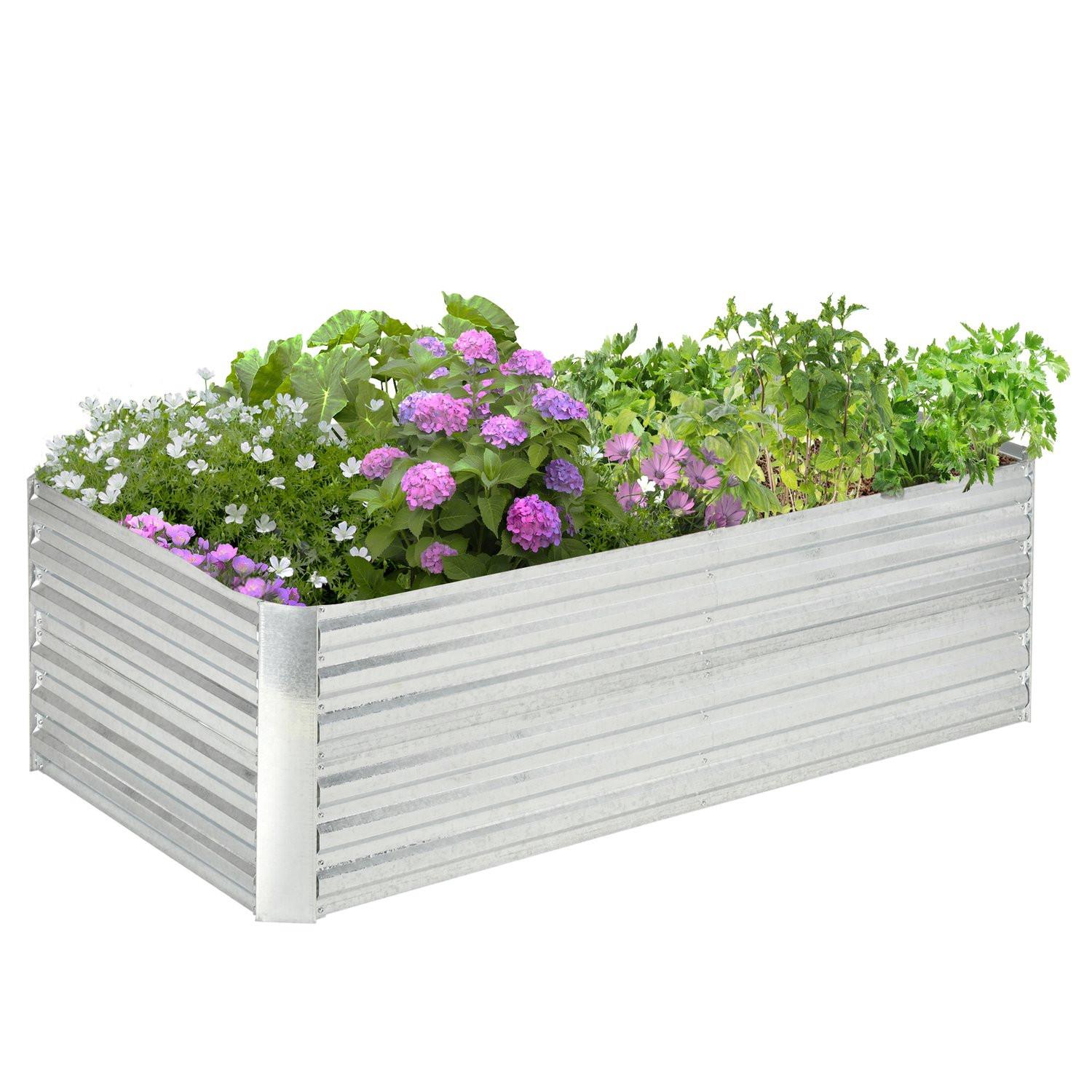 Northio Hochbeet aus Stahl, Pflanzbeet Frühbeet Gartenbeet Blumenkasten steckbar, Pflanzkasten Pflanzkübel 180x90x60cm für Garten Balkon Terrasse, Gemüsebeet für Blumen, Pflanzen, Obst