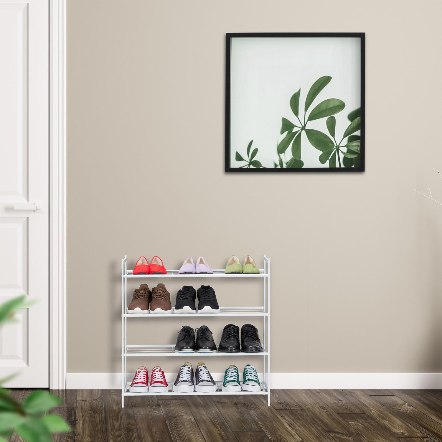 B2X Stapelbares Schuhregal mit 4 Ablagen