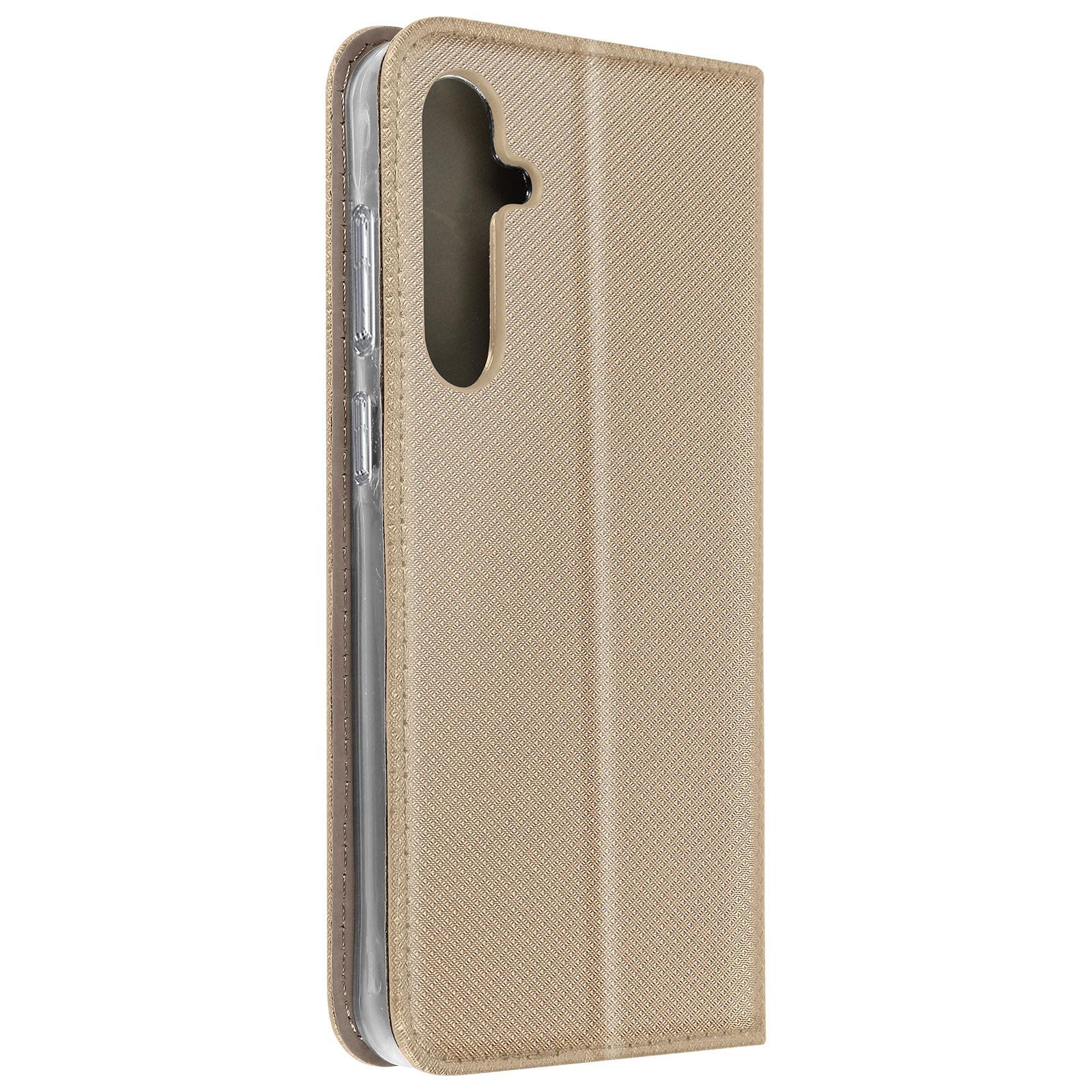 Avizar Samsung Galaxy A35 5G Book Cover Gold