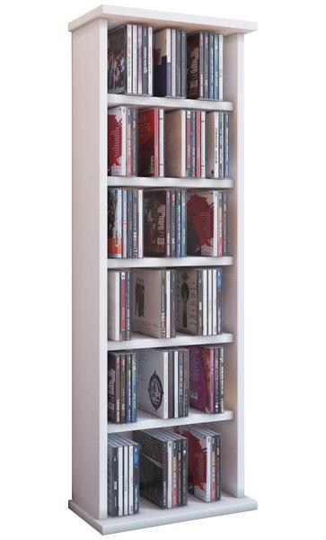 VCM CD Regal Holz | CD Regal mit Platz für 150 CDs oder 65 DVDs oder 36-Videos | Maße: H. 92 x B. 31 x T. 18 cm | elegantes DVD Regal stehend | Blu ray