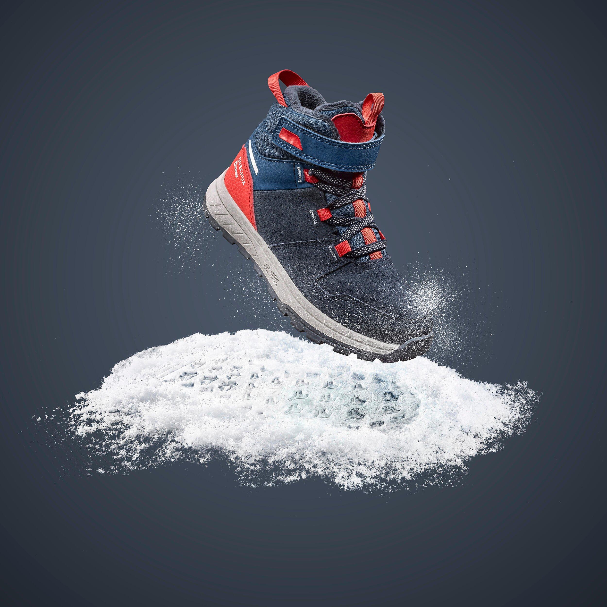 QUECHUA Winterschuhe Kinder Leder Klett warm wasserdicht - SH500