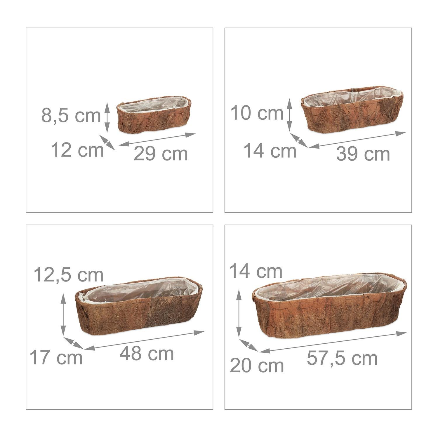 B2X Länglicher Blumenkasten 4er-Set