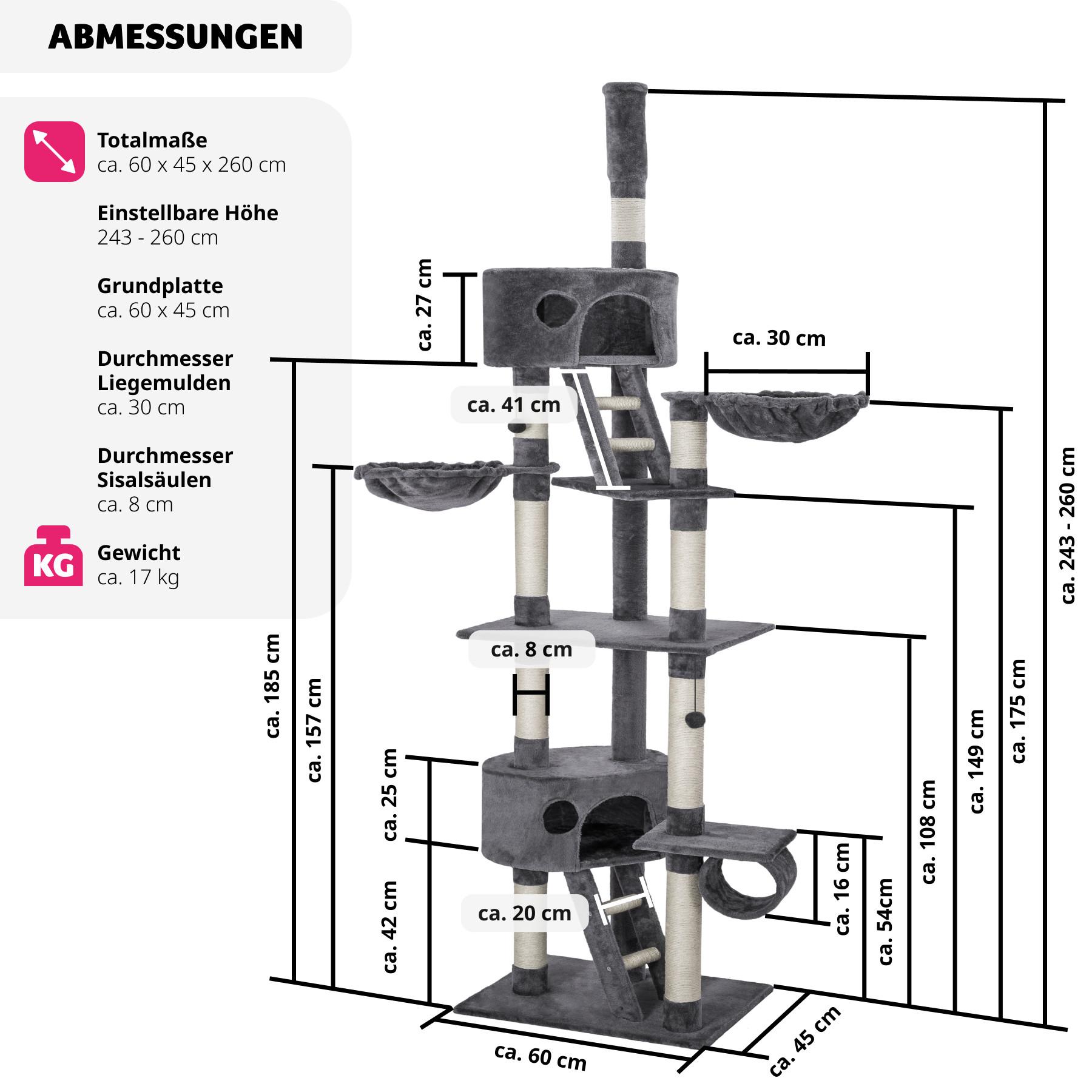 Tectake Kratzbaum Hansi 260cm