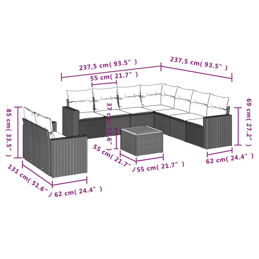 VidaXL Garten sofagarnitur poly-rattan