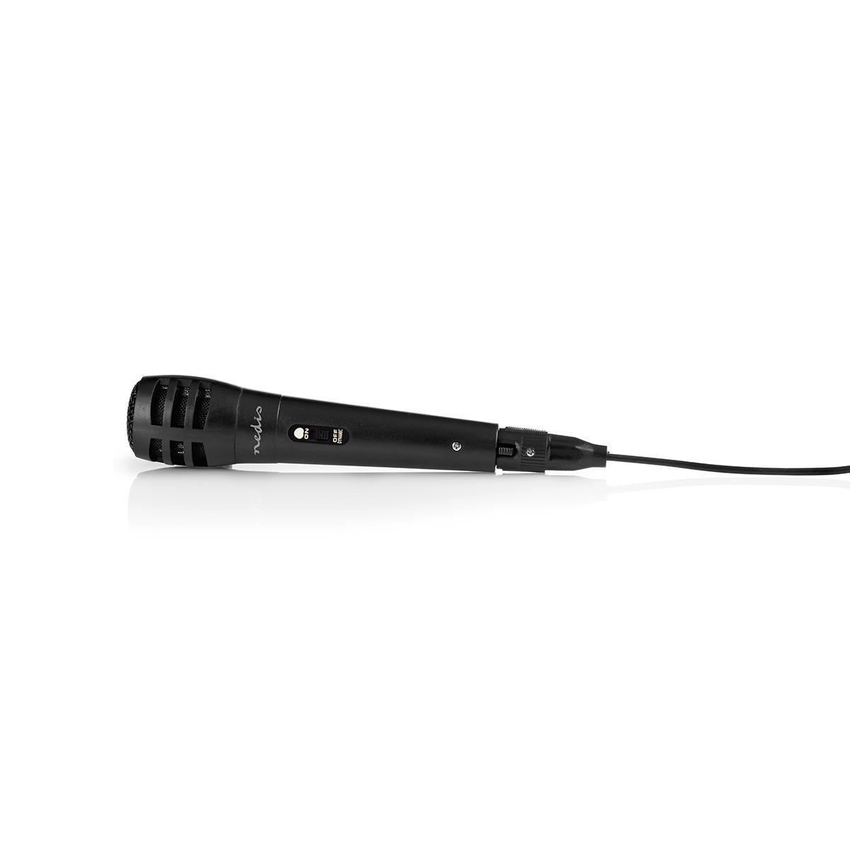 Nedis Gewindemikrofon | Kardioid | Abnehmbares Kabel | 5.00 m | 80 Hz - 12 kHz | 600 Ohm | -75 dB | Ein / Aus -Taste | Koffer enthalten | ABS / Aluminium | Schwarz