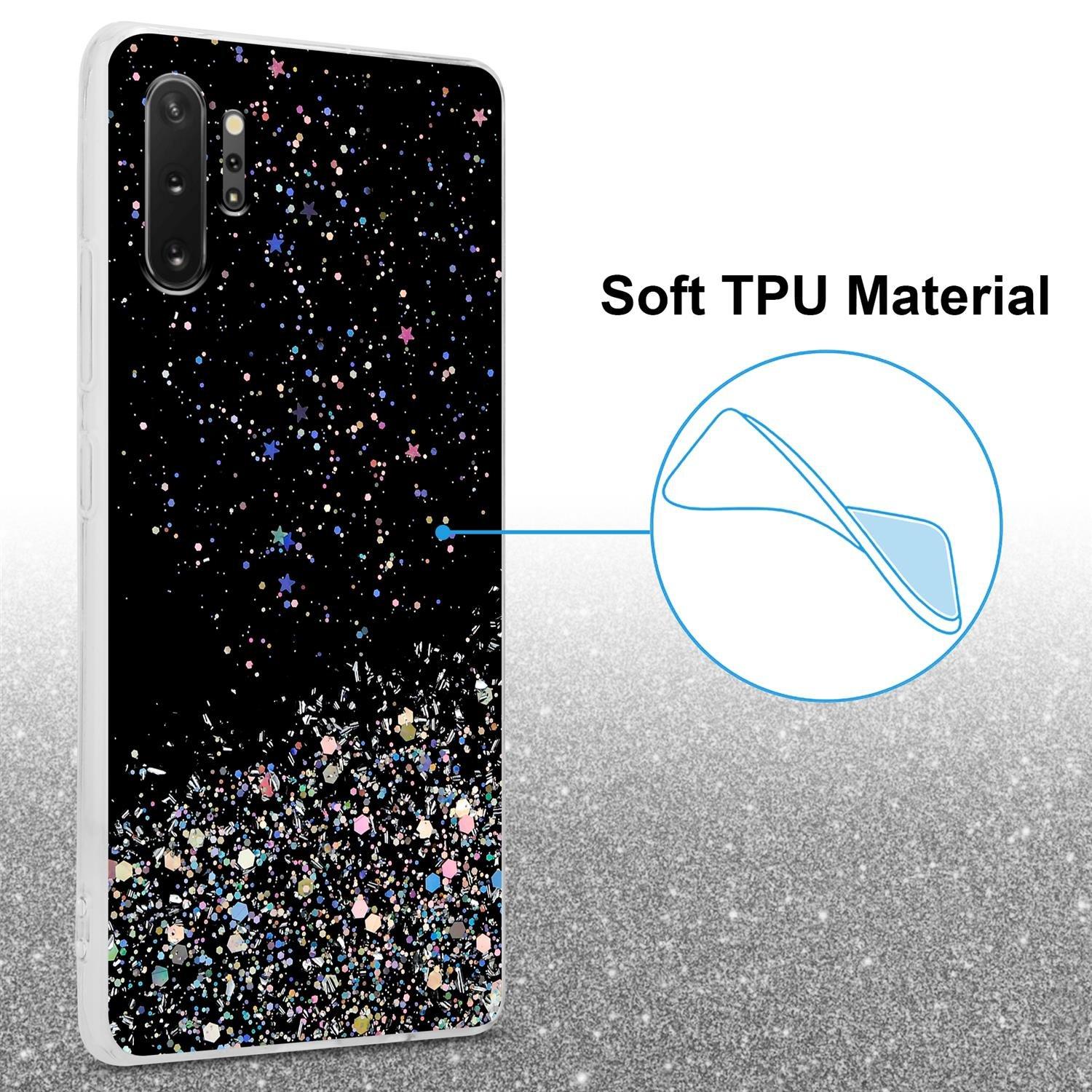 Cadorabo Hülle für Samsung Galaxy NOTE 10 PLUS TPU Silikon mit funkelnden Glitter