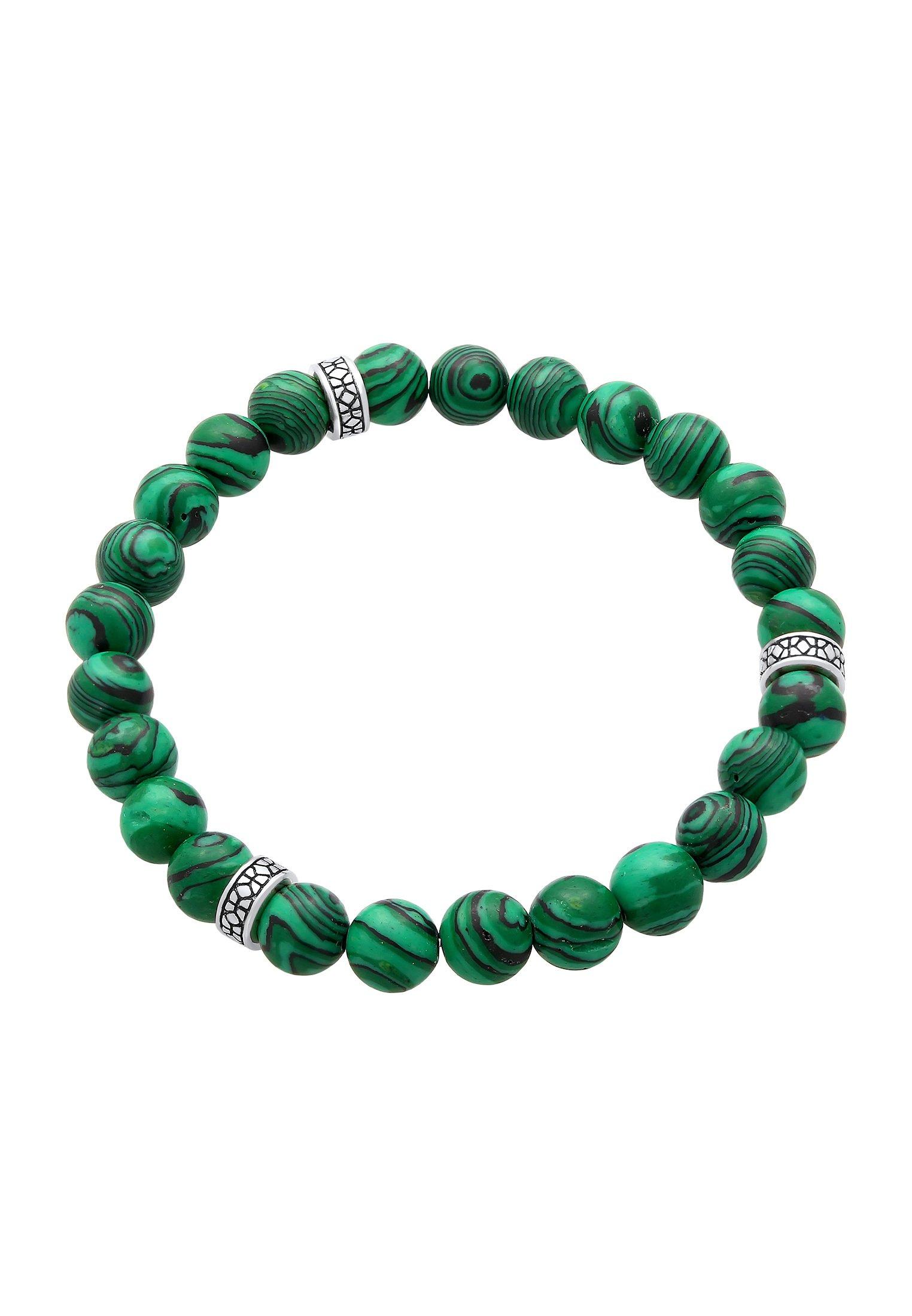Kuzzoi Armband Synthetischer Malachit Bead 925Er Silber Oxidiert