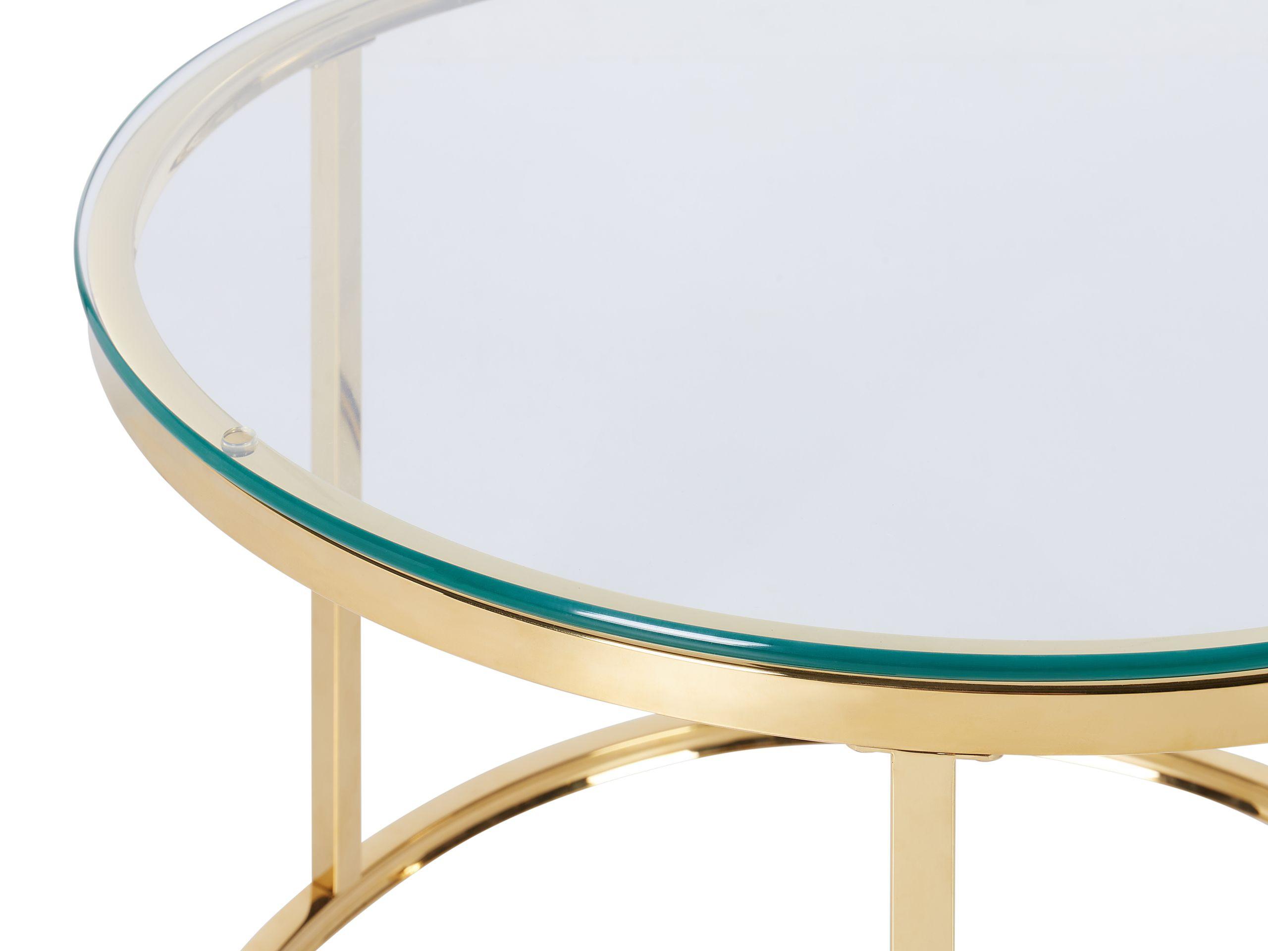 Beliani Couchtisch 2er Set aus Edelstahl Glamourös GRANGE