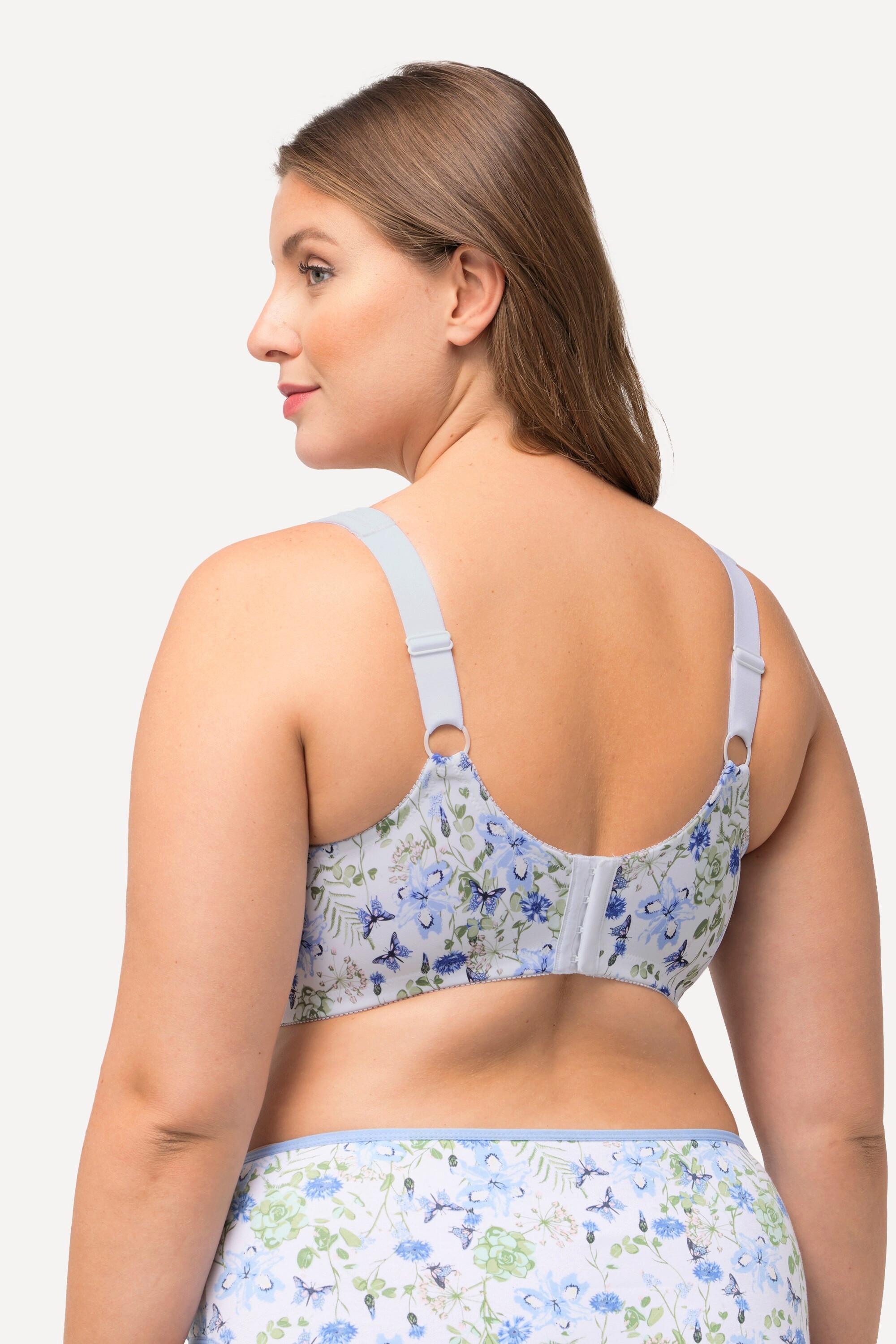 Ulla Popken Entlastungs-BH, Schmetterlinge, ohne Bügel, Cup C-F