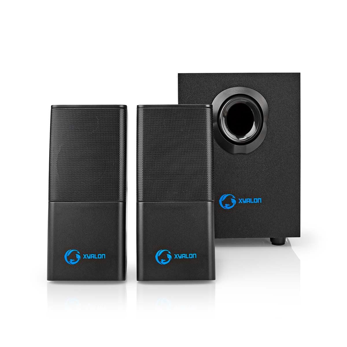 Nedis Gaming-Lautsprecher | Lautsprecherkanäle: 2.1 | USB-Stromversorgung | 3,5 mm Stecker | 30 W | Keine Beleuchtung | Lautstärkeregler