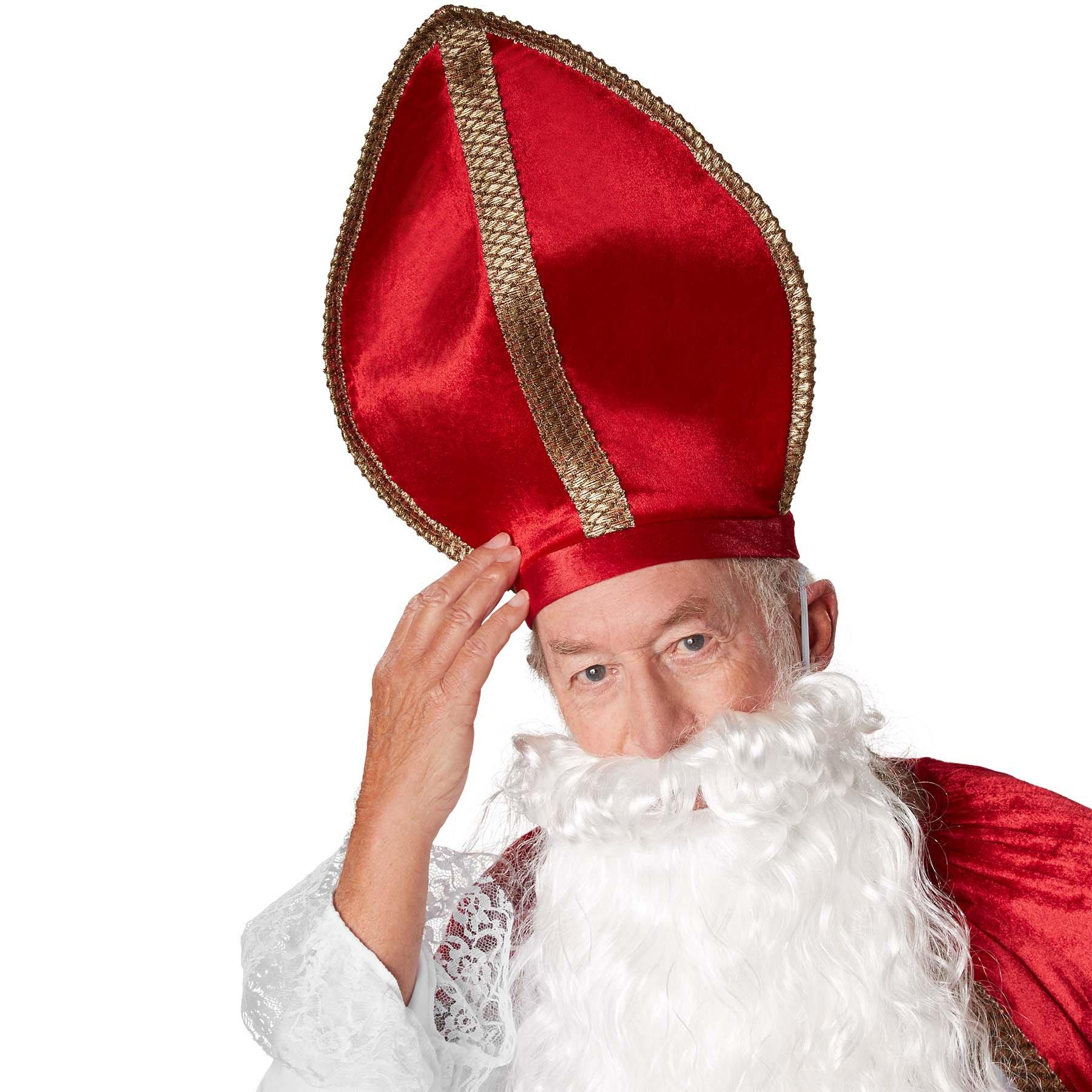 Tectake Herrenkostüm St. Nikolaus-Set dunkelrot