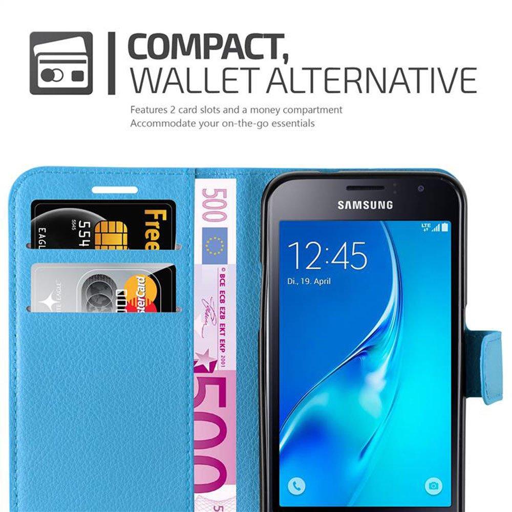 Cadorabo Hülle für Samsung Galaxy J1 2015 Standfunktion, Kartenfach