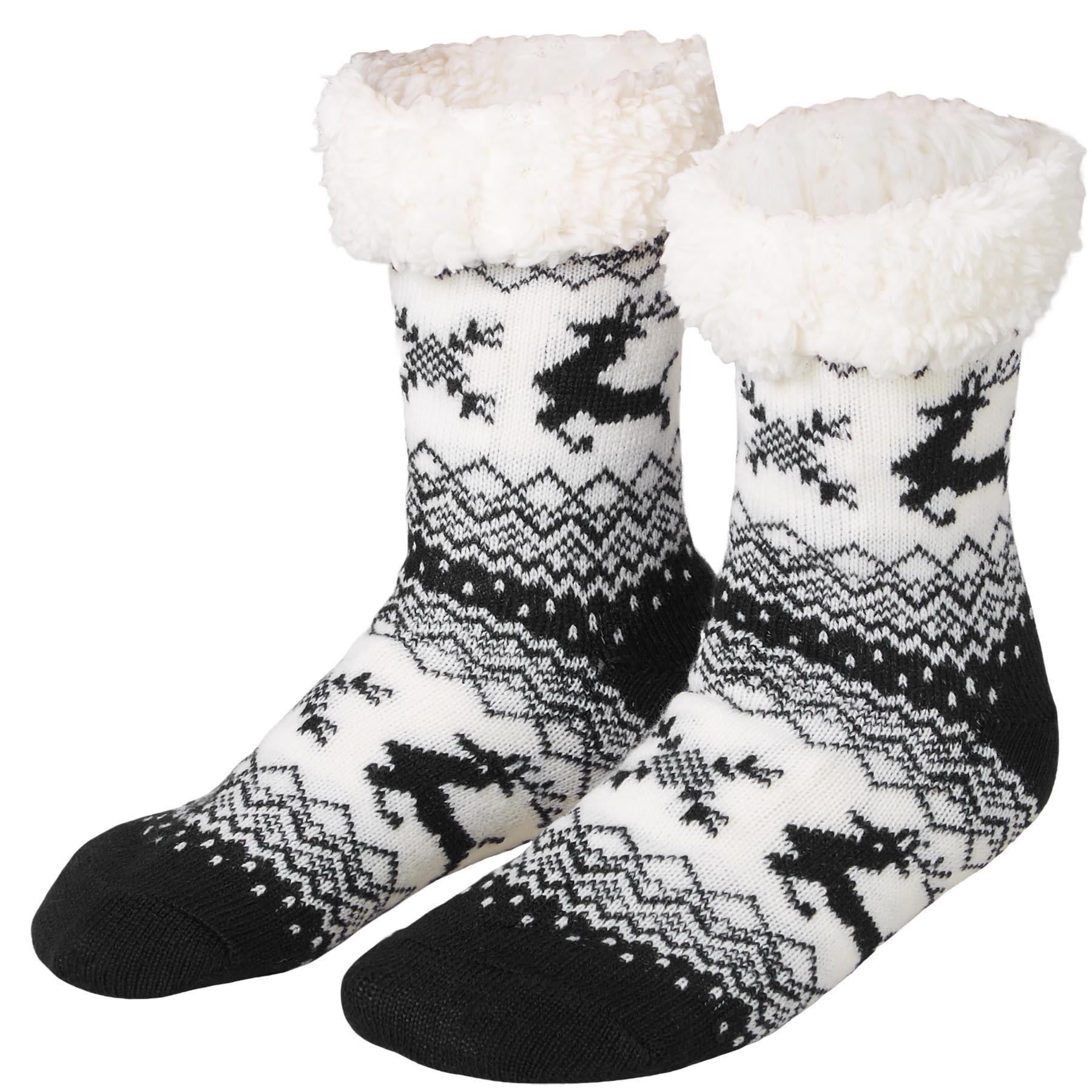 Tectake Kuschelsocken mit Rentier-Motiv-weiss