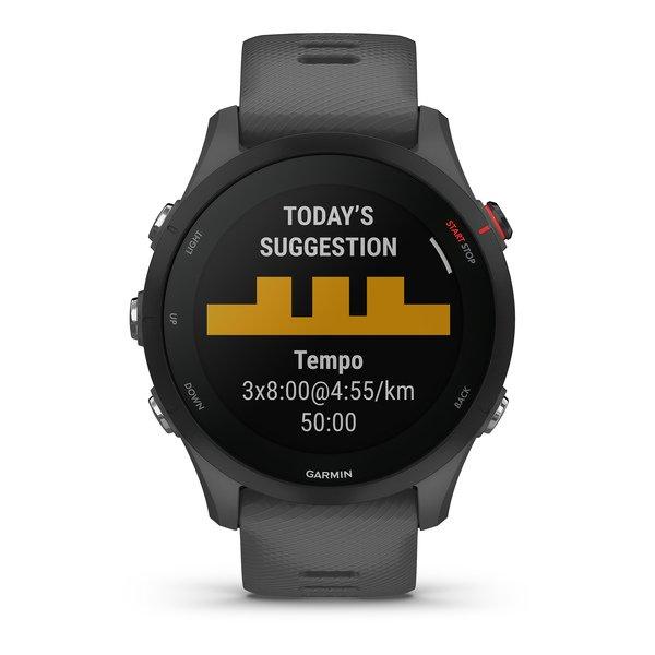 GARMIN Forerunner 255, Schiefergrau/schwarz Smartwatch Display