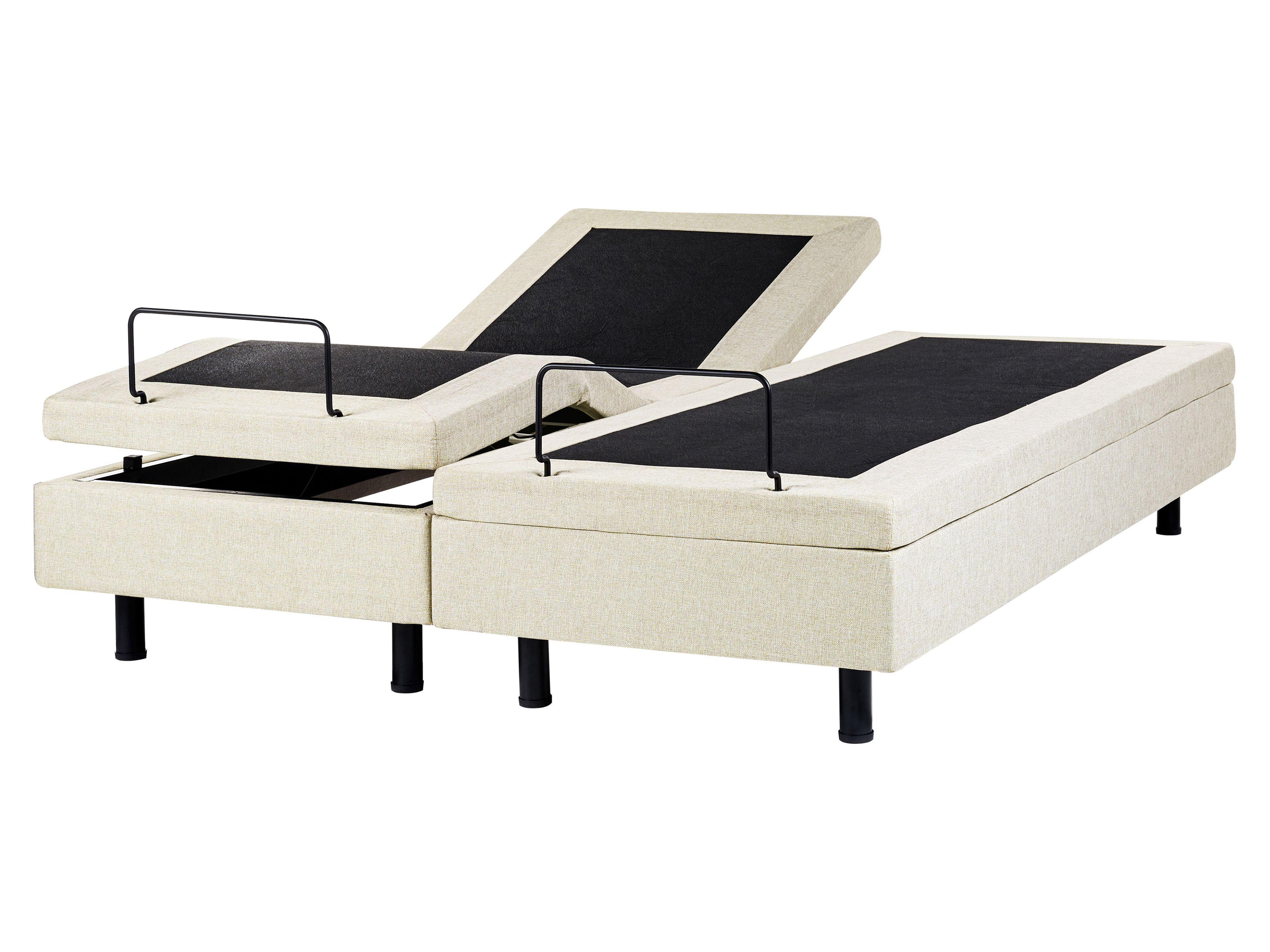 Beliani Verstellbares Bett ohne Kopfteil aus Polyester Modern DUKE II