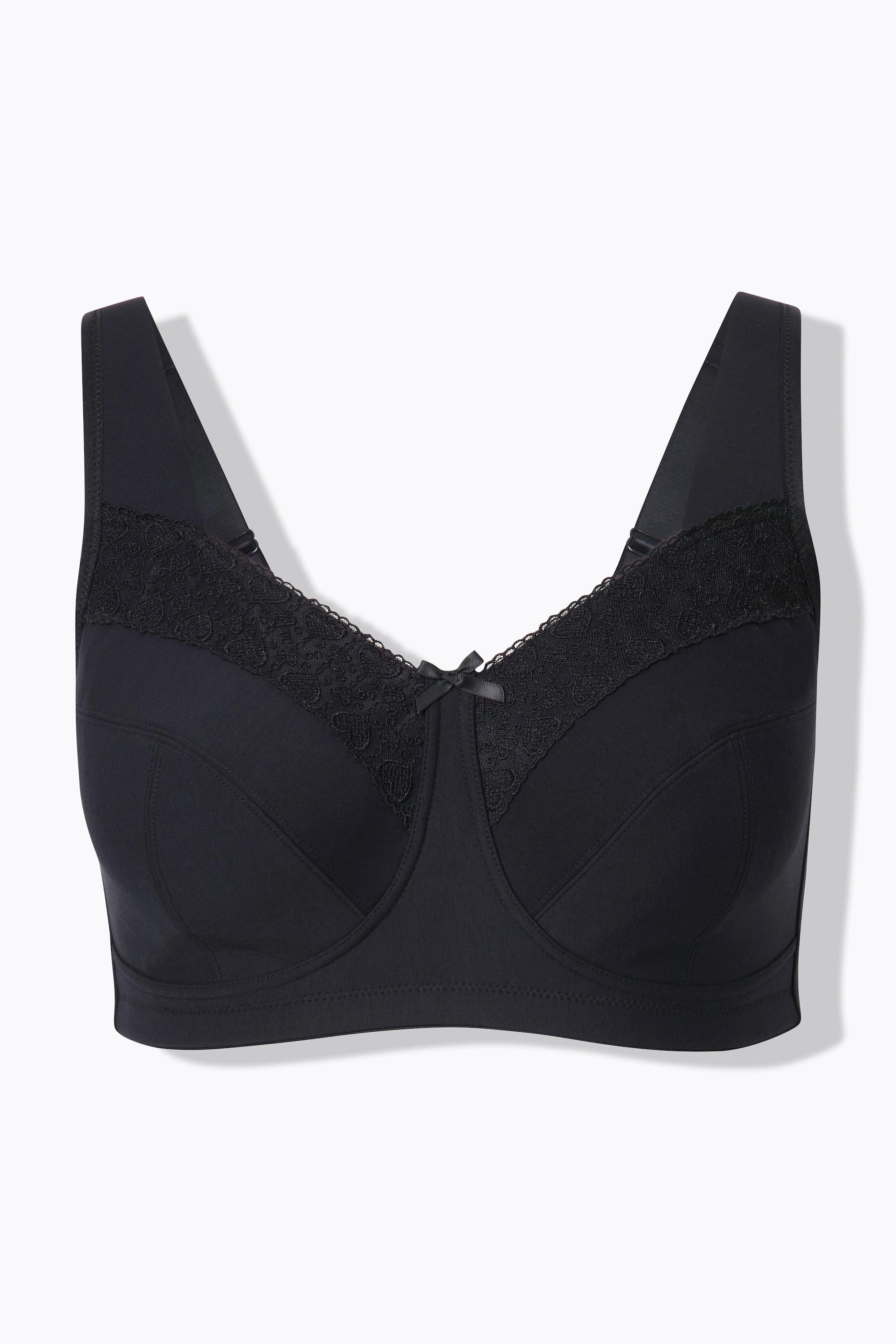 Ulla Popken Entlastungs-BH, bügellos, Blüten/Herzspitze, Cup C - H