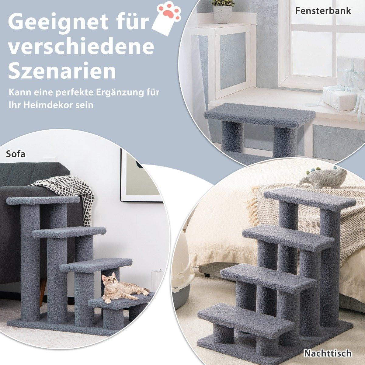 Northix Tiertreppe Kletterbaum Katzentreppe für Katze bis Grau